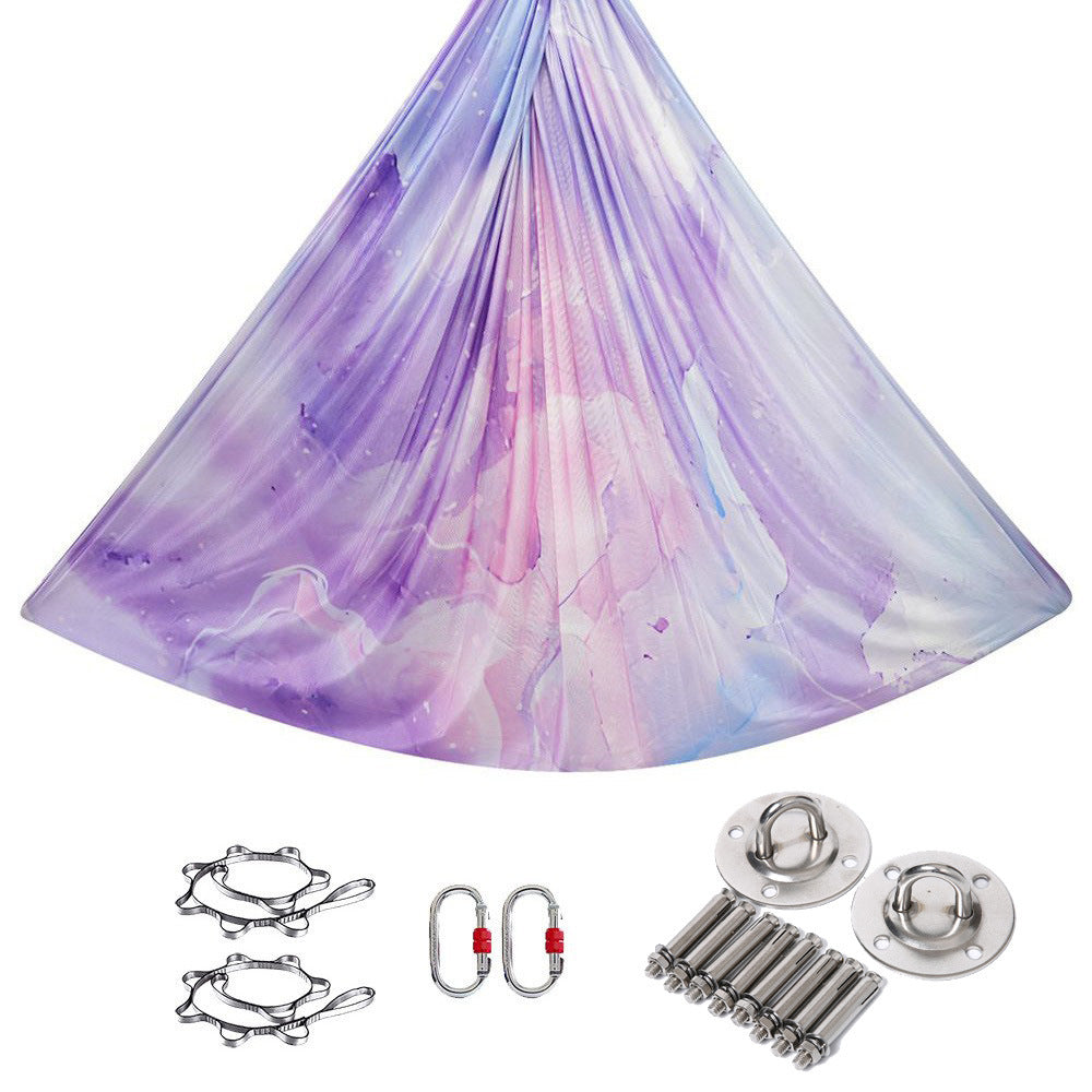 Gradient Printed Colorful Elastic Yoga Silk Aerial Hammock