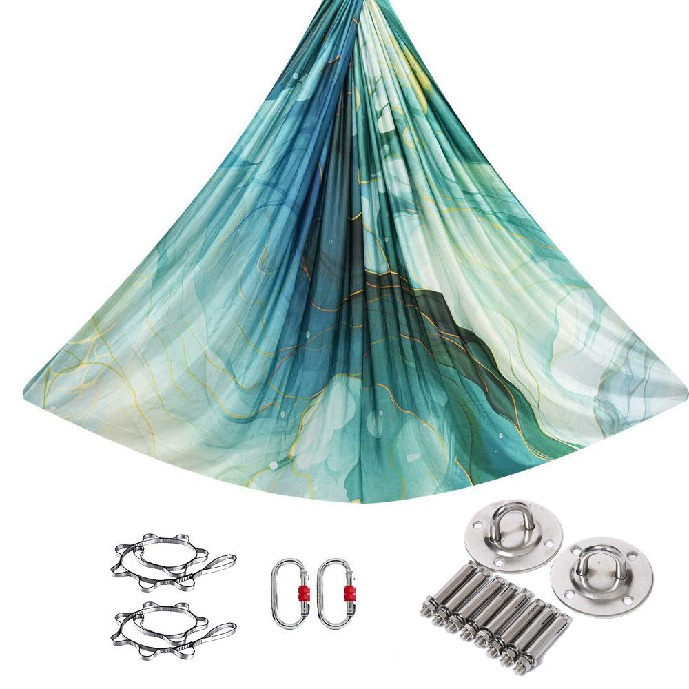 Gradient Printed Colorful Elastic Yoga Silk Aerial Hammock