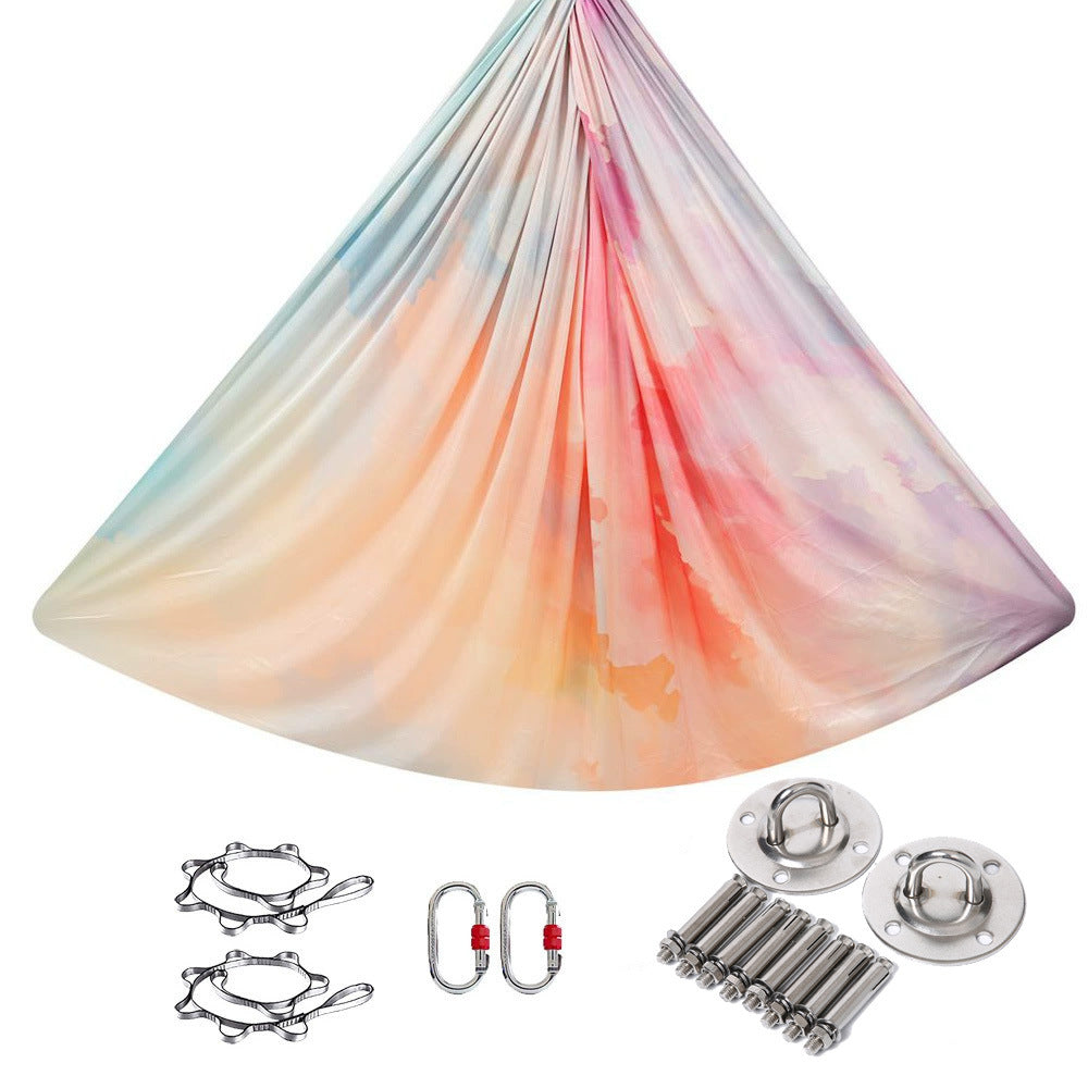 5m Colorful Gradient Print Elastic Durable Aerial Yoga Hammock