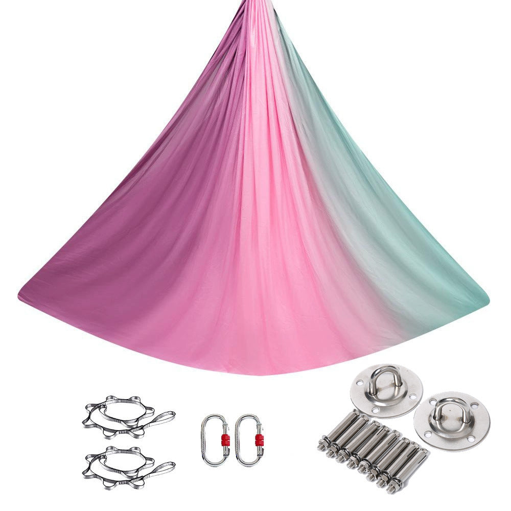 Gradient Printed Colorful Elastic Yoga Silk Aerial Hammock