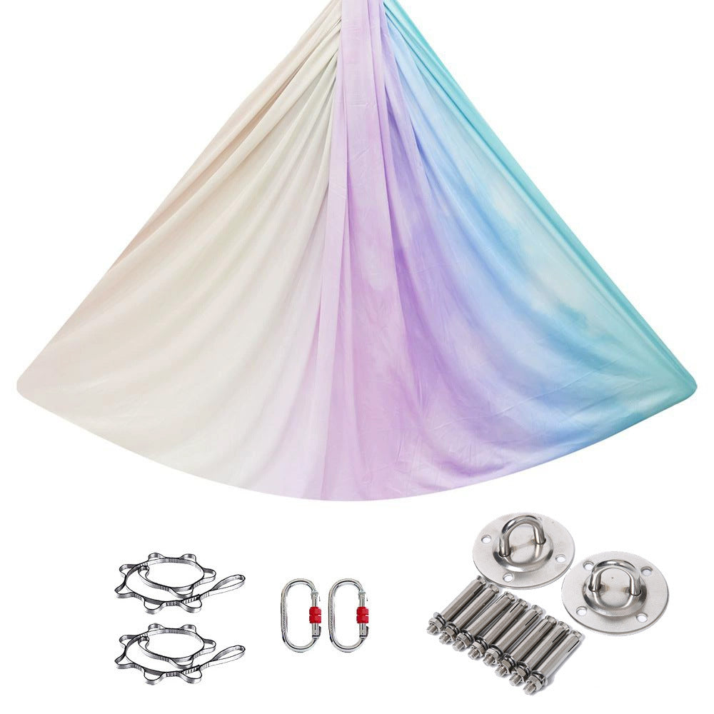 Gradient Printed Colorful Elastic Yoga Silk Aerial Hammock