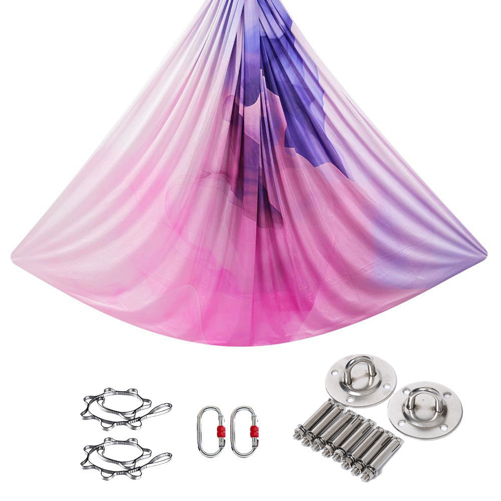 Gradient Printed Colorful Elastic Yoga Silk Aerial Hammock