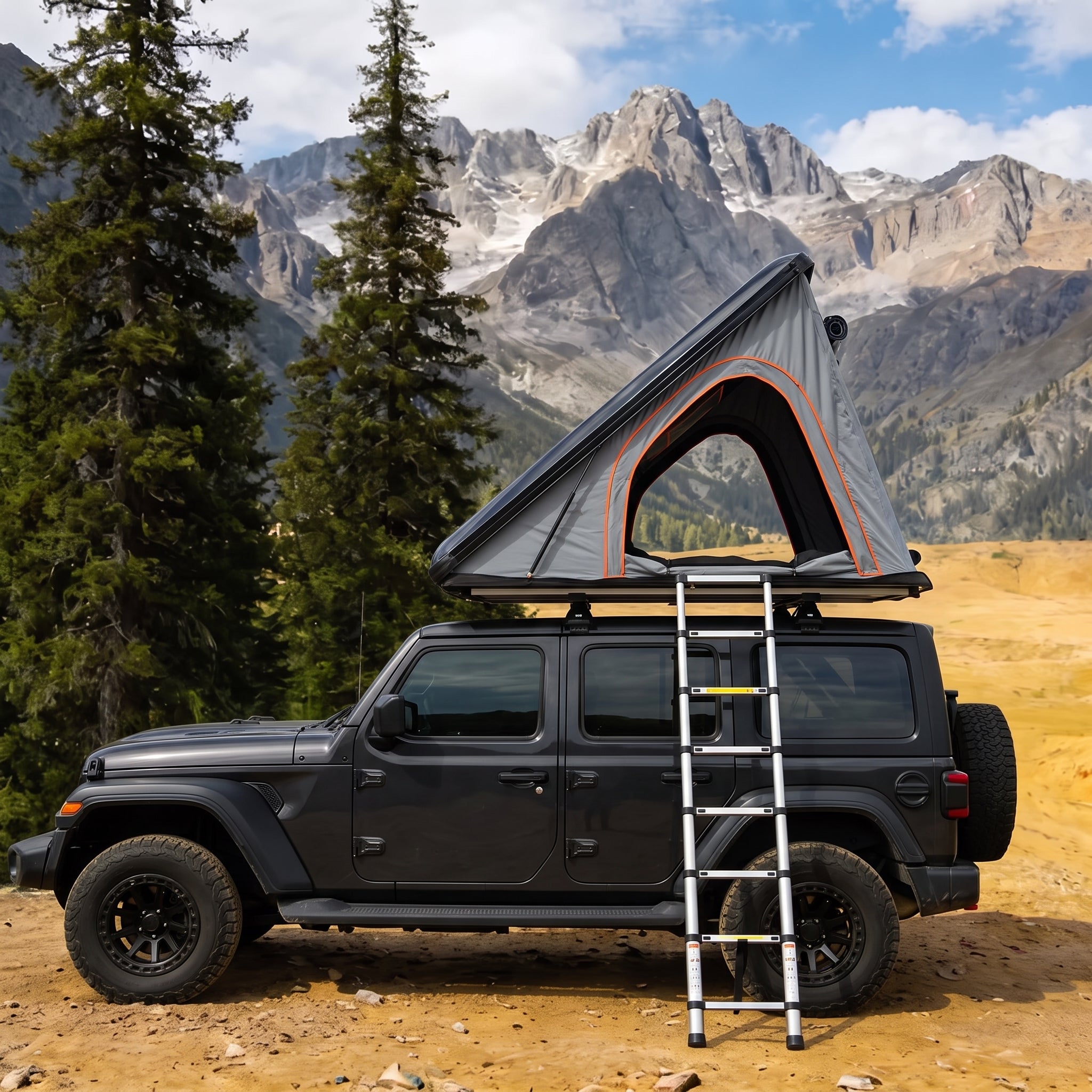 1-3 Person Car Rooftop Tent Triangle Light Shell Camping Outdoor