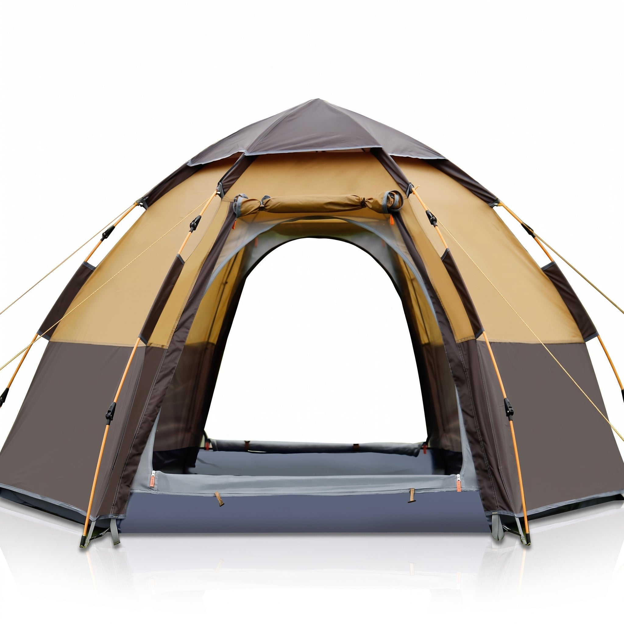 Large 5-8 Person Hexagonal Camping Tent Outdoor Mosquito-proof 3-Second Auto Pop-Up Waterproof