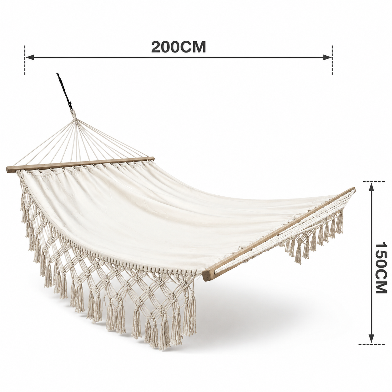 Nordic Macrame Hammock with Tassels Extra Wide -H28