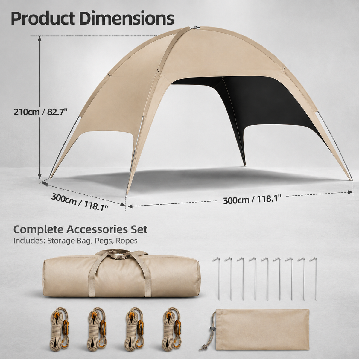Dome Camping Tent with Blackout Canopy Quick Setup Sun Shelter - C31
