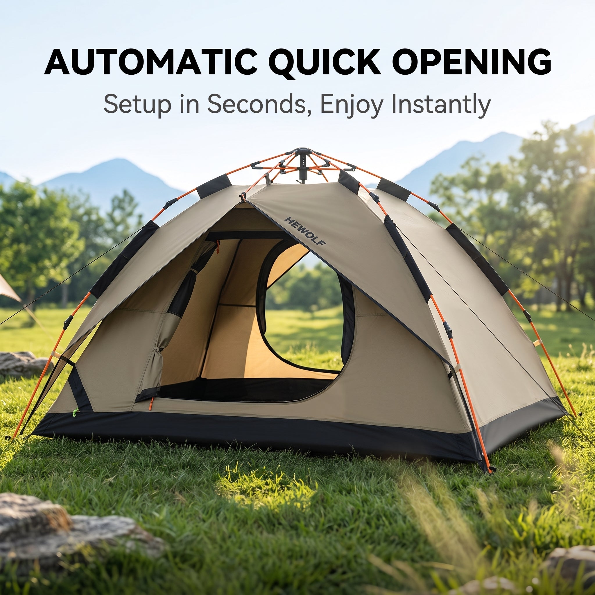 Double-layer Quick-opening Automatic Portable Camping Tent