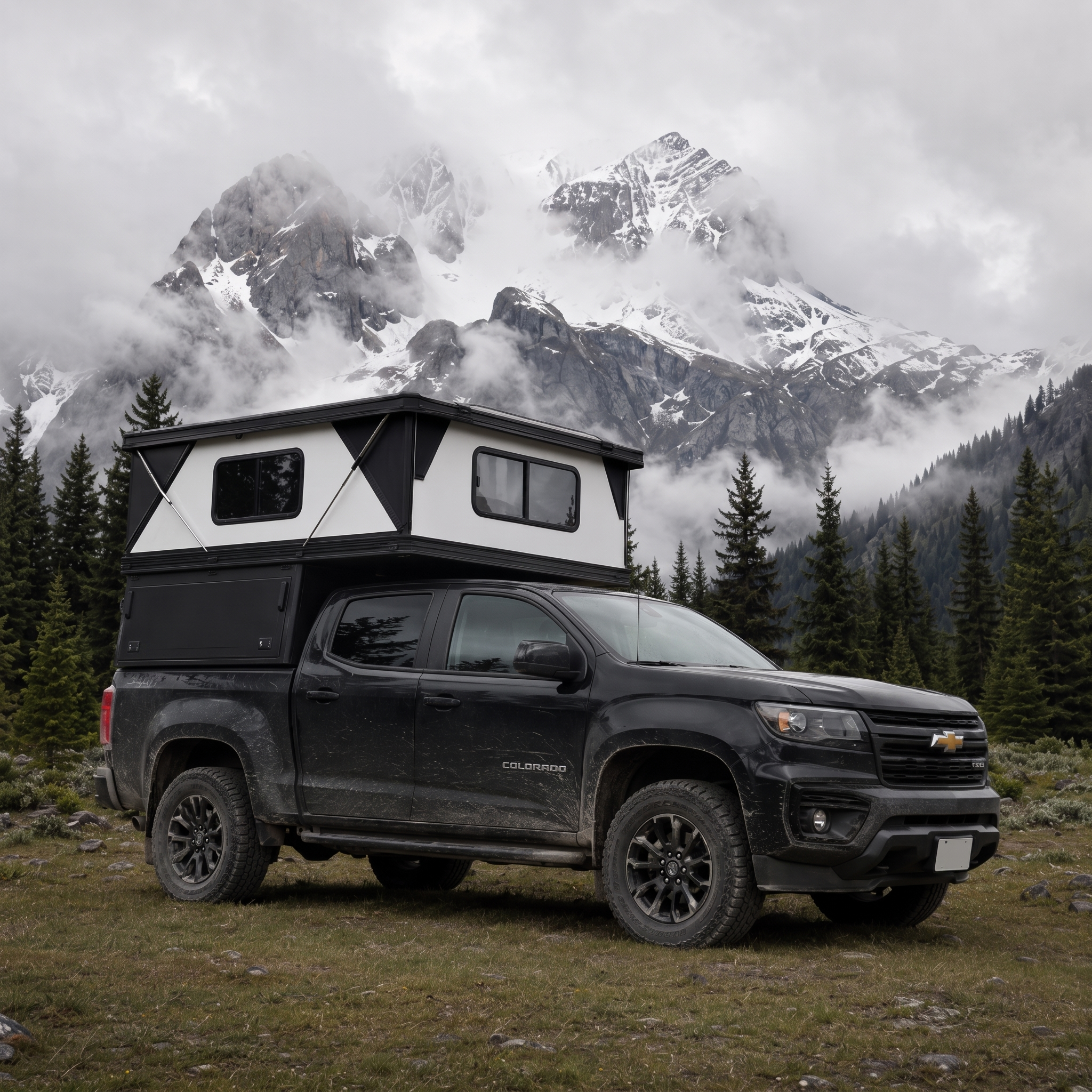 Aluminum Hard-Shell Roof Top Tent Integrated Truck Bed Topper Camper Shell for Toyota