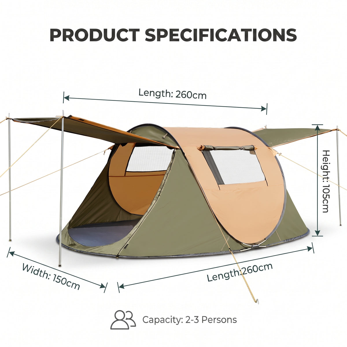 Outdoor Boat-shaped Hand-thrown Camping Tent Automatic Quick-opening Portable Folding Rainproof Sunproof -C16