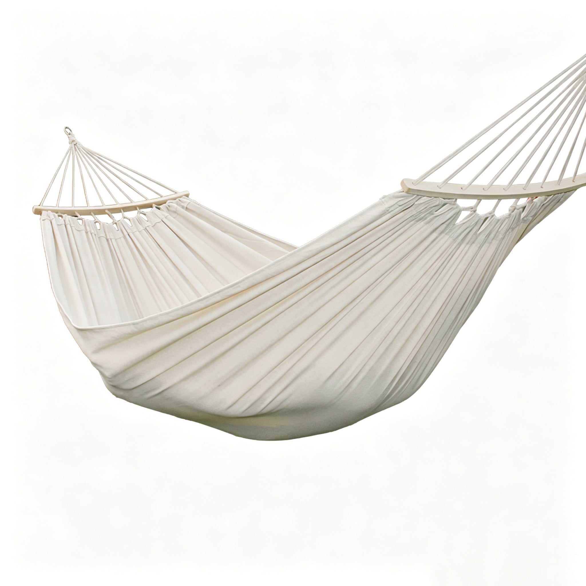 Canvas Hammock with Wooden Poles Double Widen Anti-Rollover 60cm Tassel Design