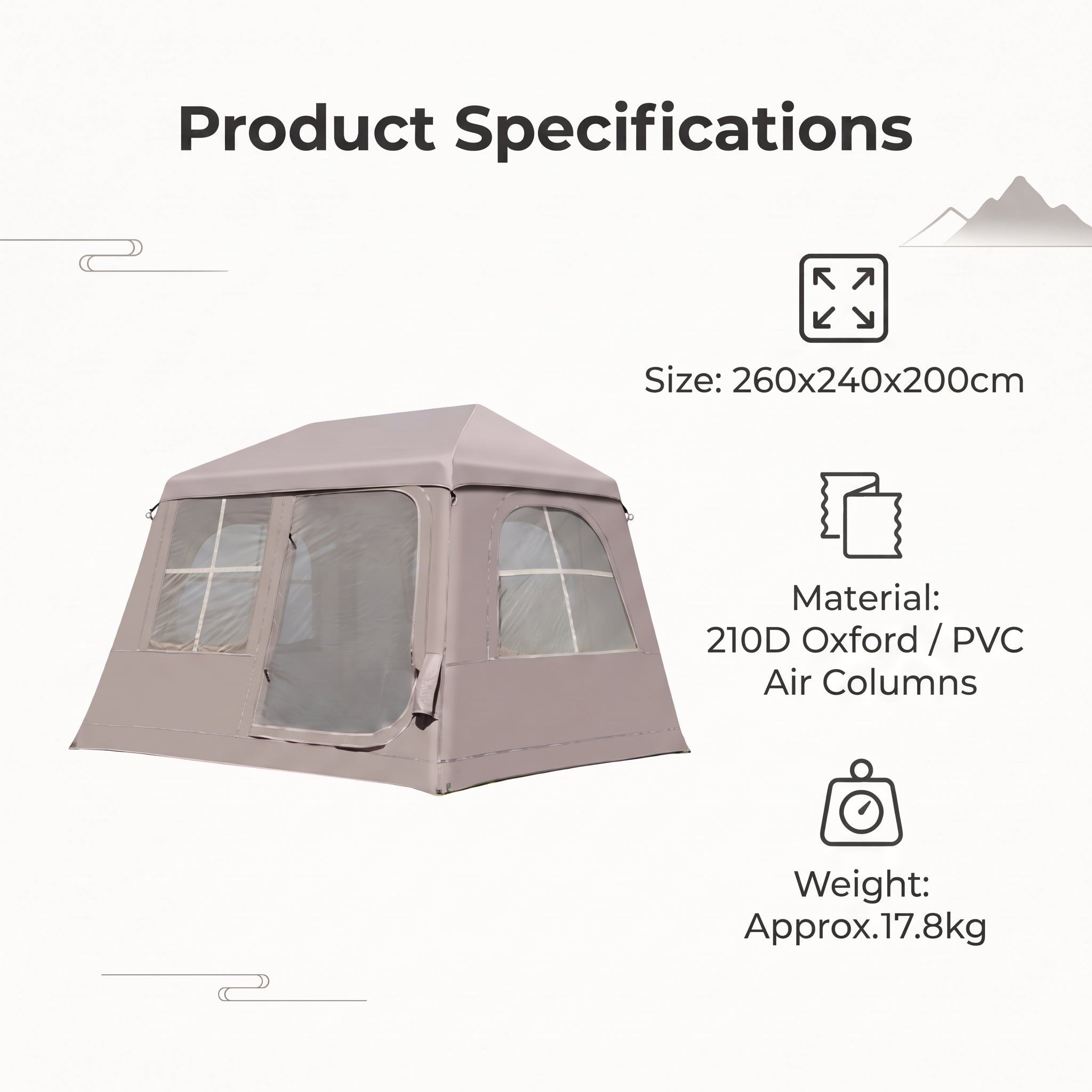 Outdoor Camping PVC Air Column Tent, Portable Windproof And Rainproof Oxford Cloth Inflatable Tent