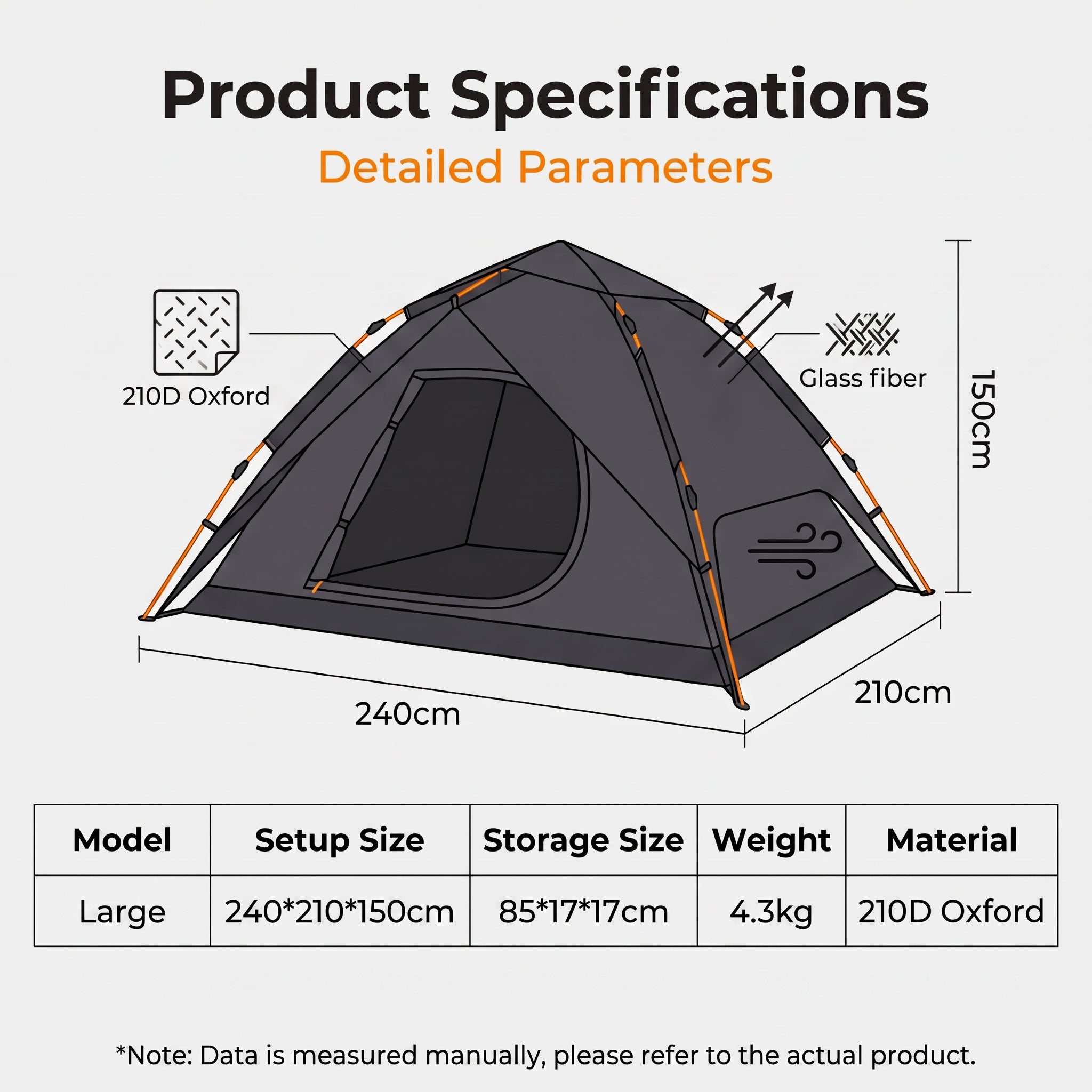 Automatic Pop-Up Camping Tent Double Layer Waterproof Sun Protection