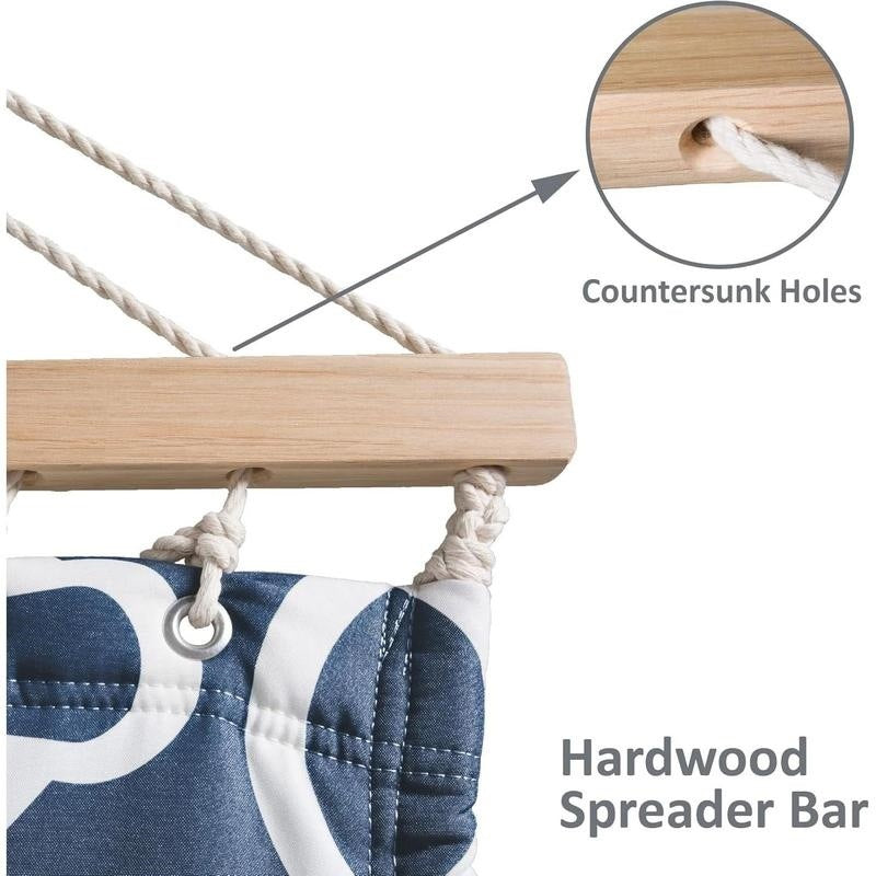 Quilted Double Hammock with Spreader Bar & Pillow