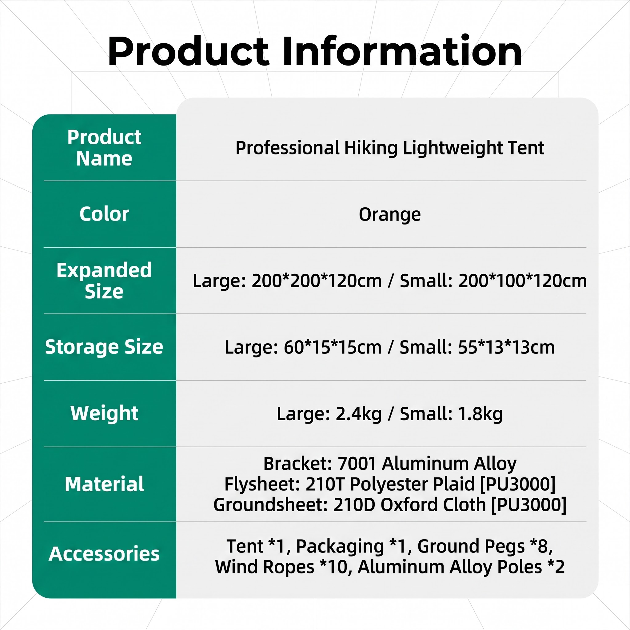 Lightweight Mountaineering Camping Tent Rainproof Nylon-coated Silicone Double-layer -C4