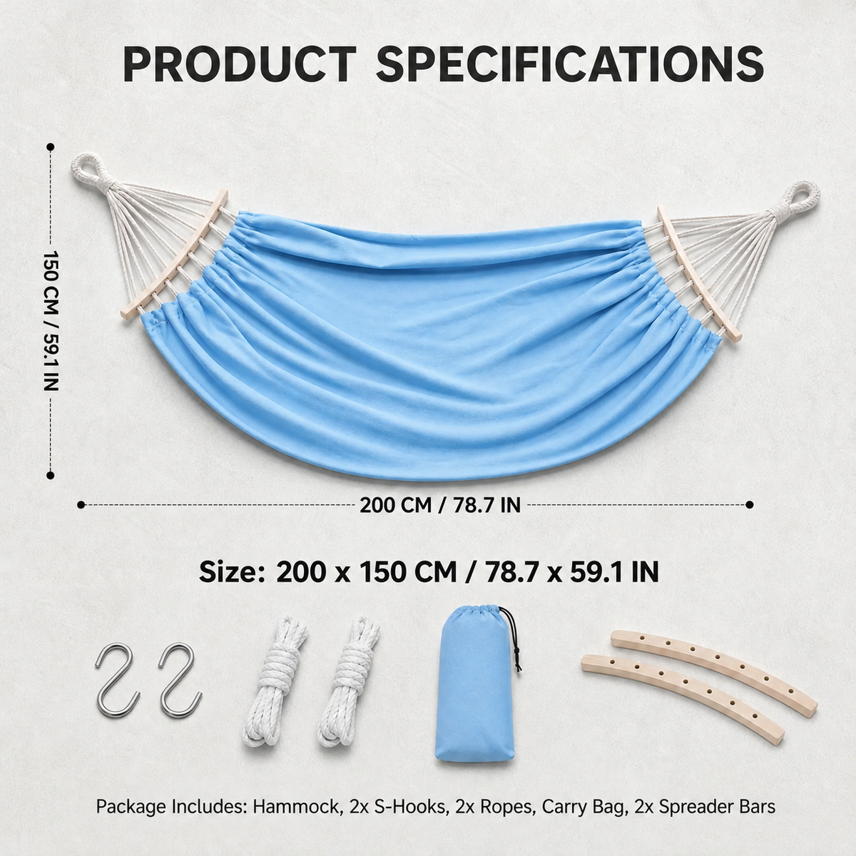 Double Heavy-Duty Canvas Hammock Portable Anti-Roll Camping Swing - H51