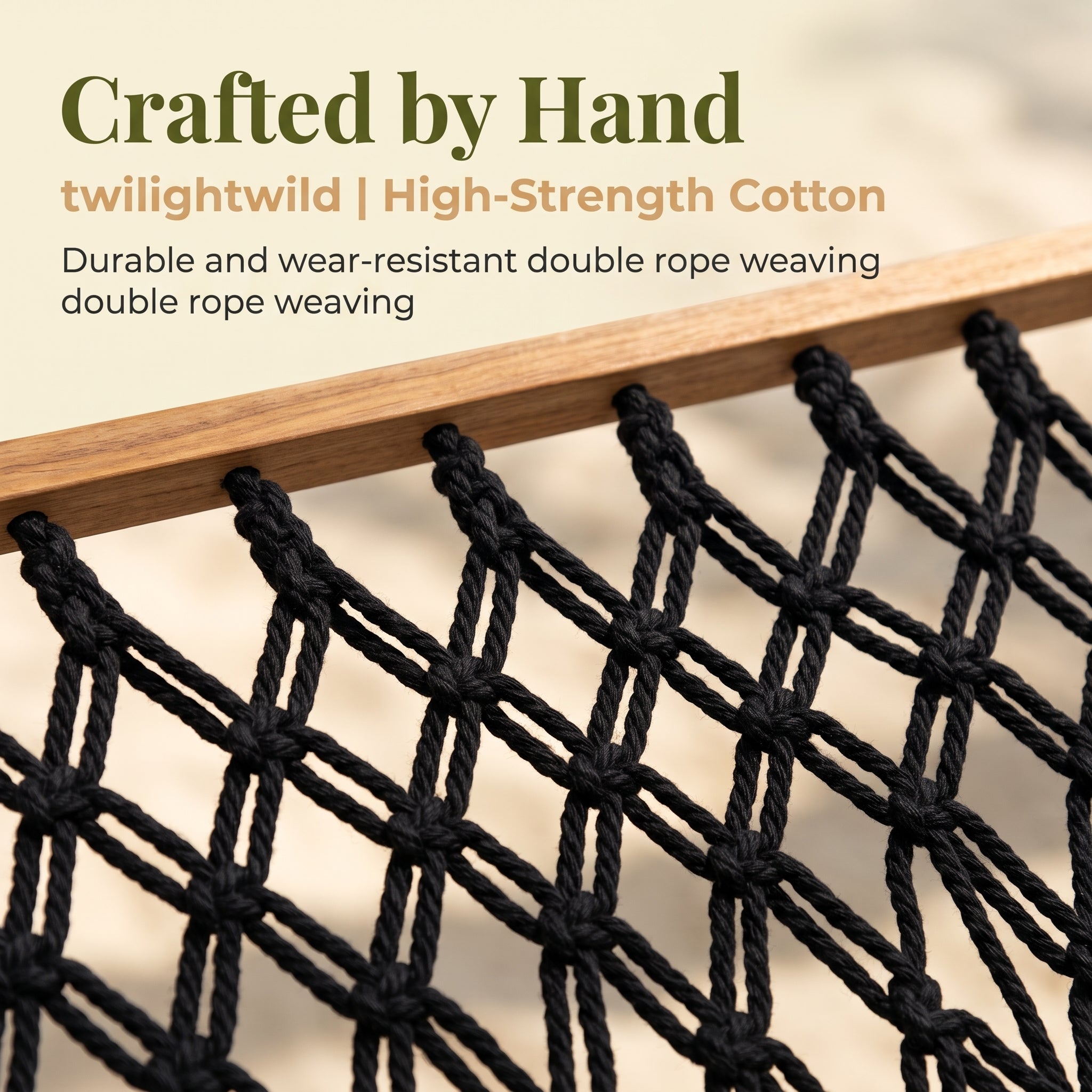 The Coastal Boho Hand-Woven Fringe Hammock – Premium Double Rope Spreader-Bar Hammock