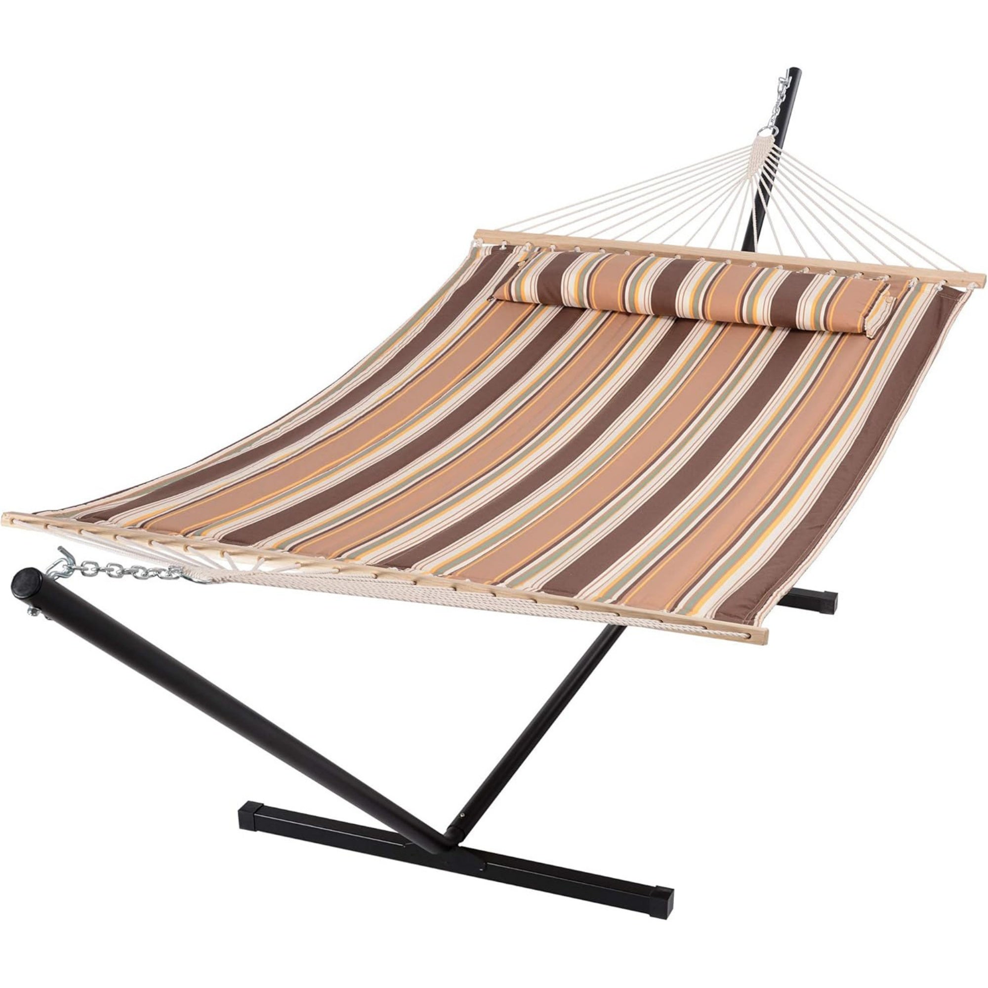 Boho Macrame Hammock with Wooden Spreader Bars