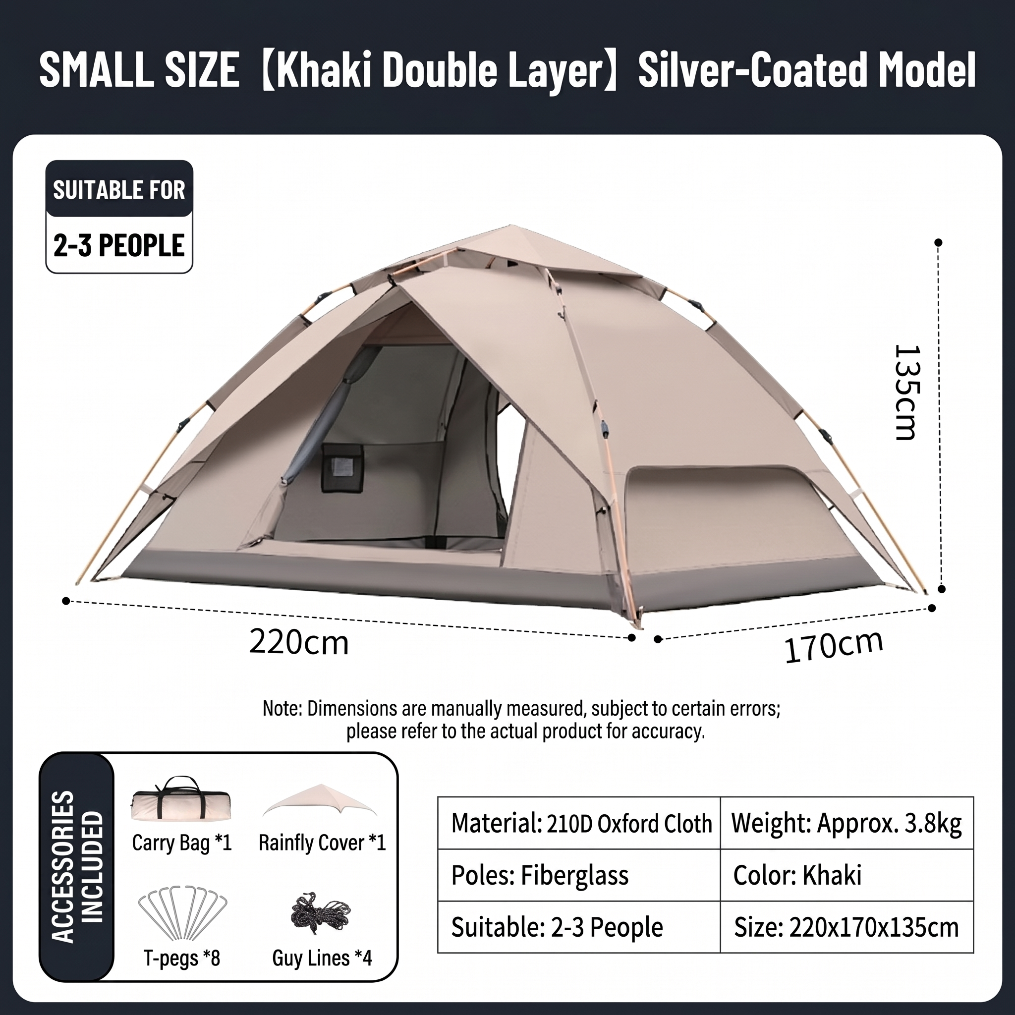 Double-layer Quick-opening Automatic Portable Camping Tent