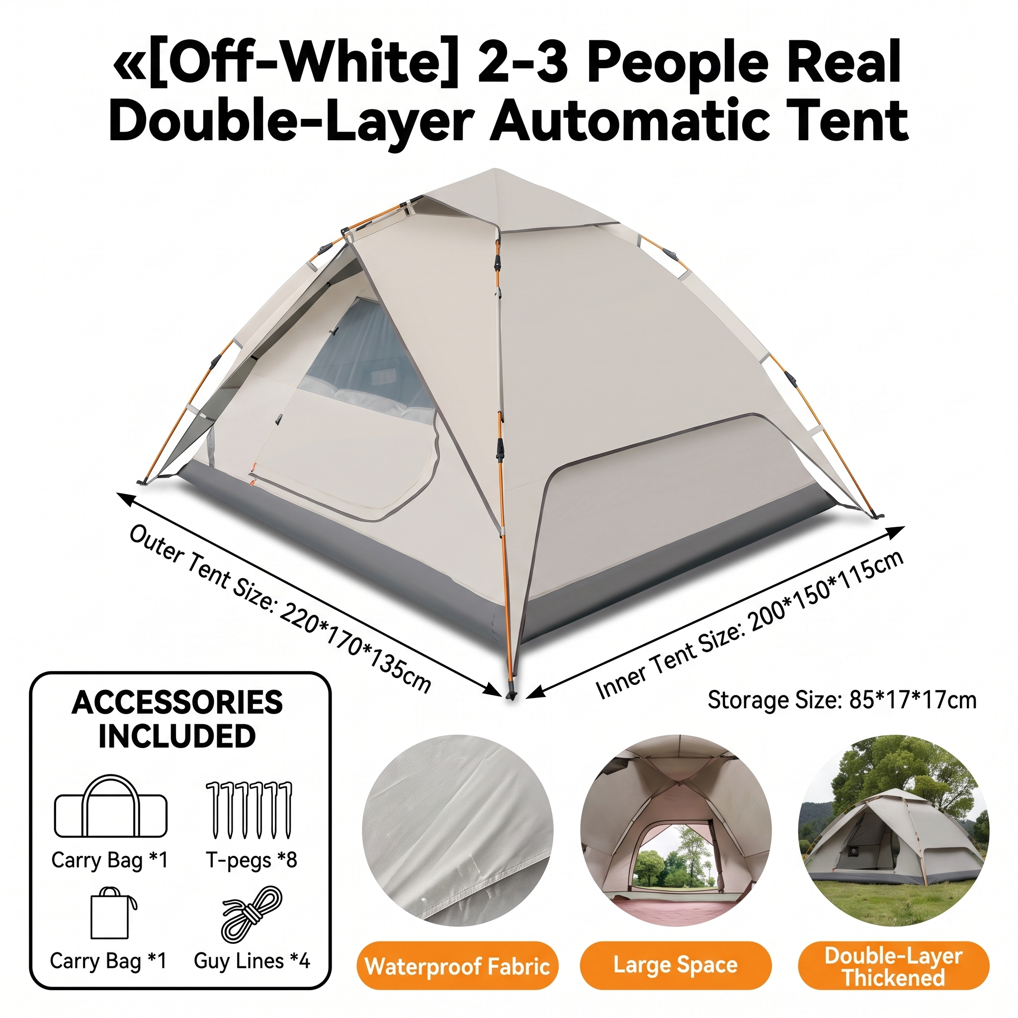 Double-layer Quick-opening Automatic Portable Camping Tent