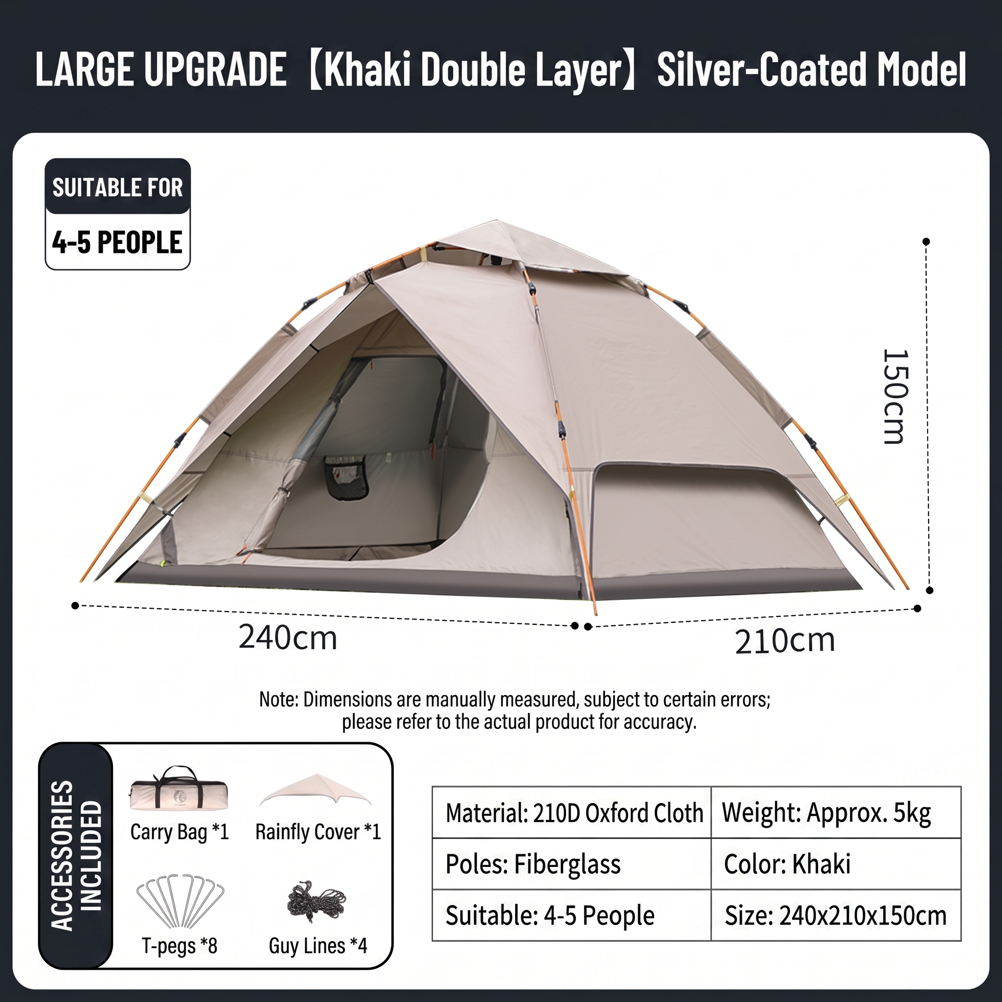 Double-layer Quick-opening Automatic Portable Camping Tent