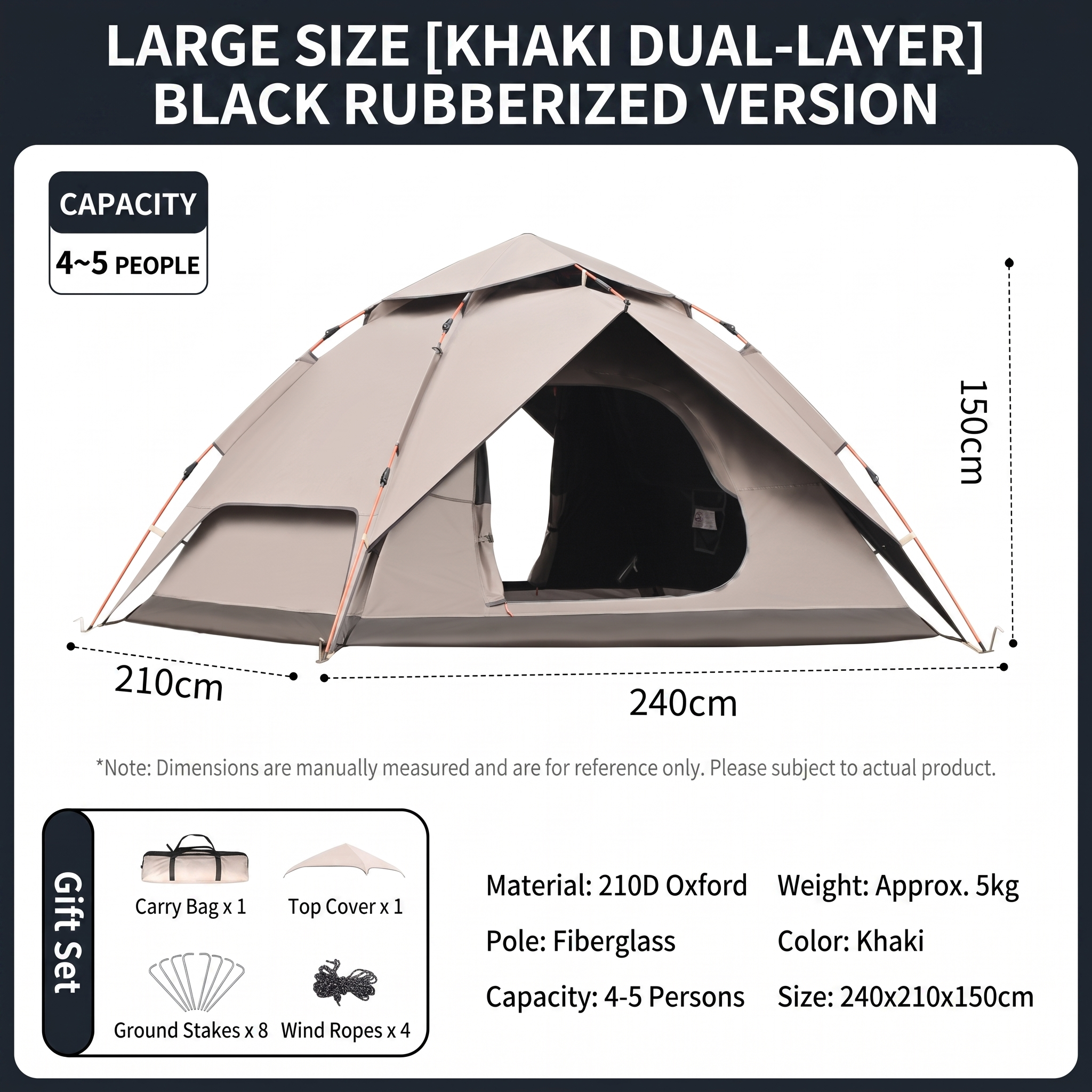 Double-layer Quick-opening Automatic Portable Camping Tent