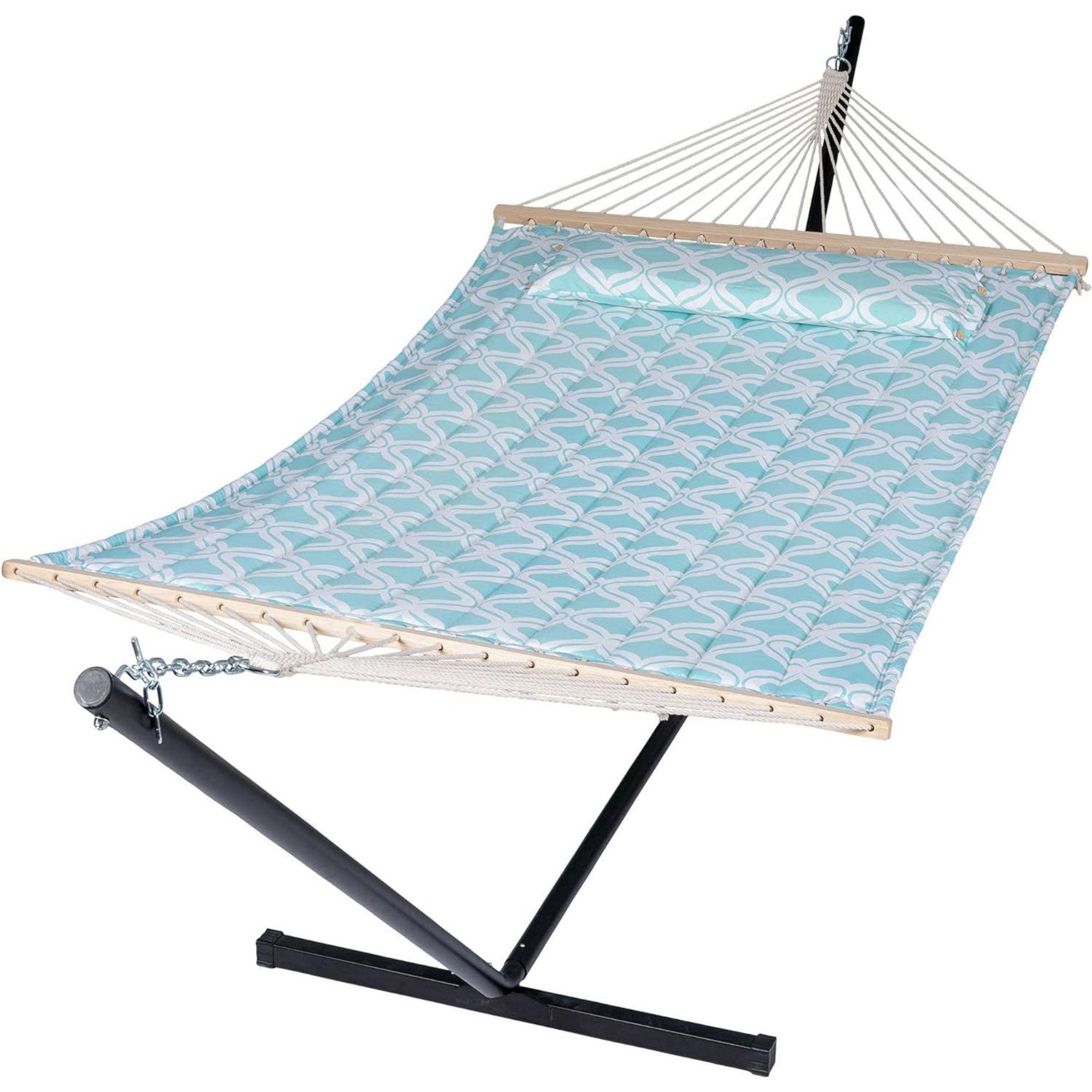 Boho Macrame Hammock with Wooden Spreader Bars