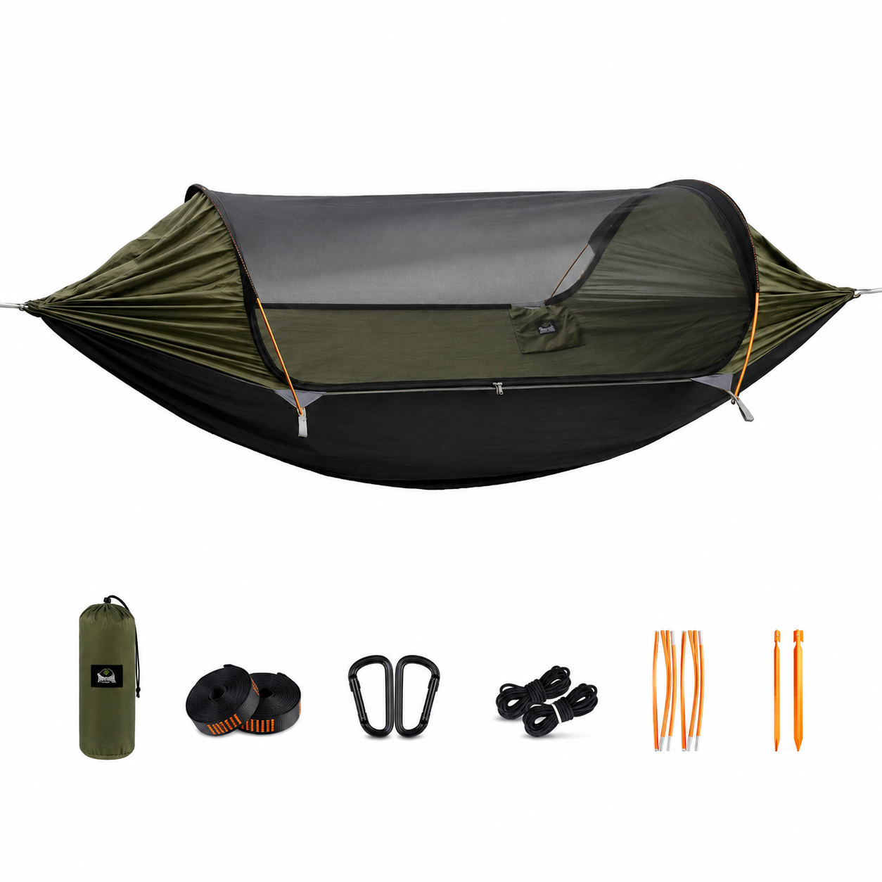 Portable Camping Hammock with Mosquito Net - Heavy Duty Parachute Nylon Hammock