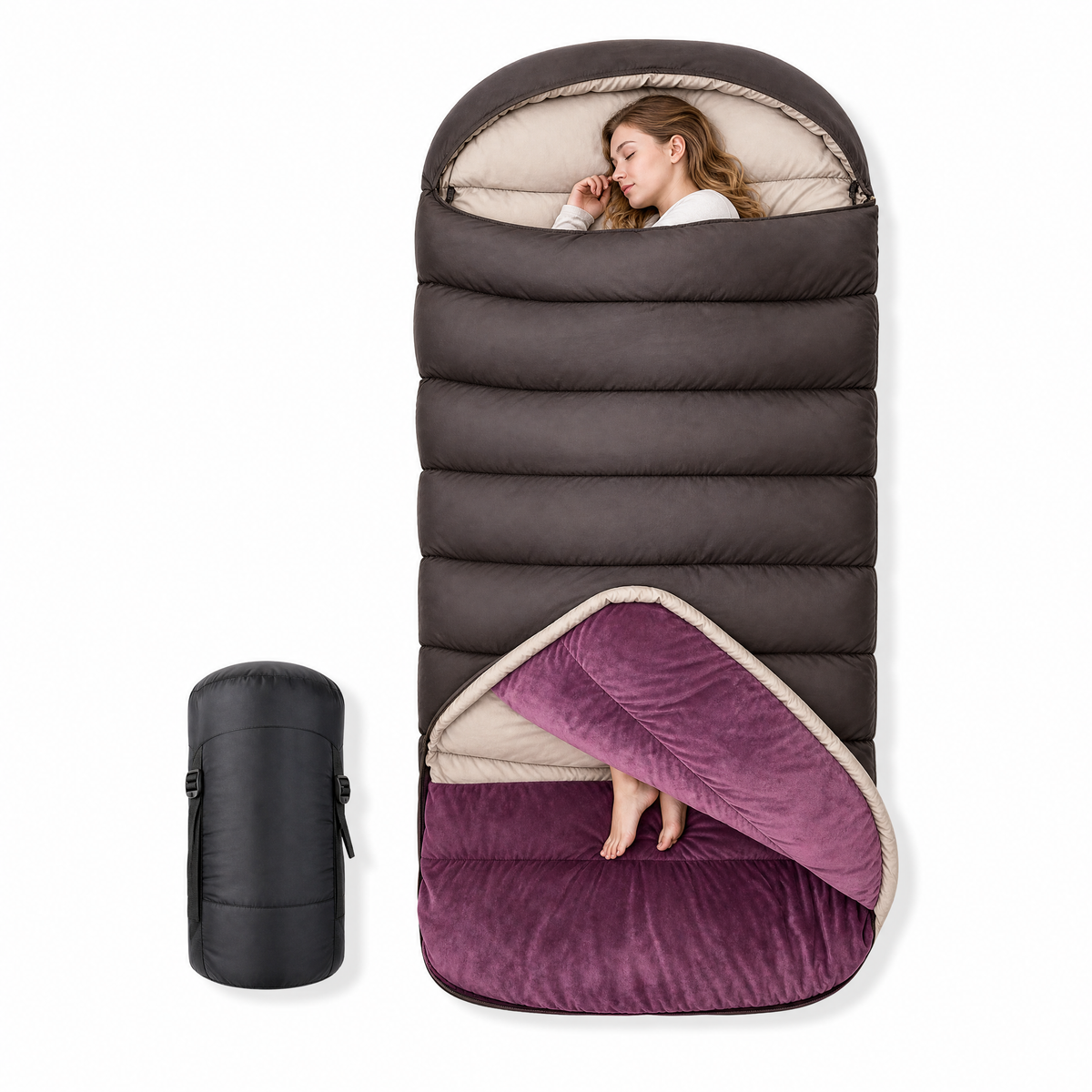 Professional Extra Wide Camping Sleeping Bag for Extreme Cold -S4