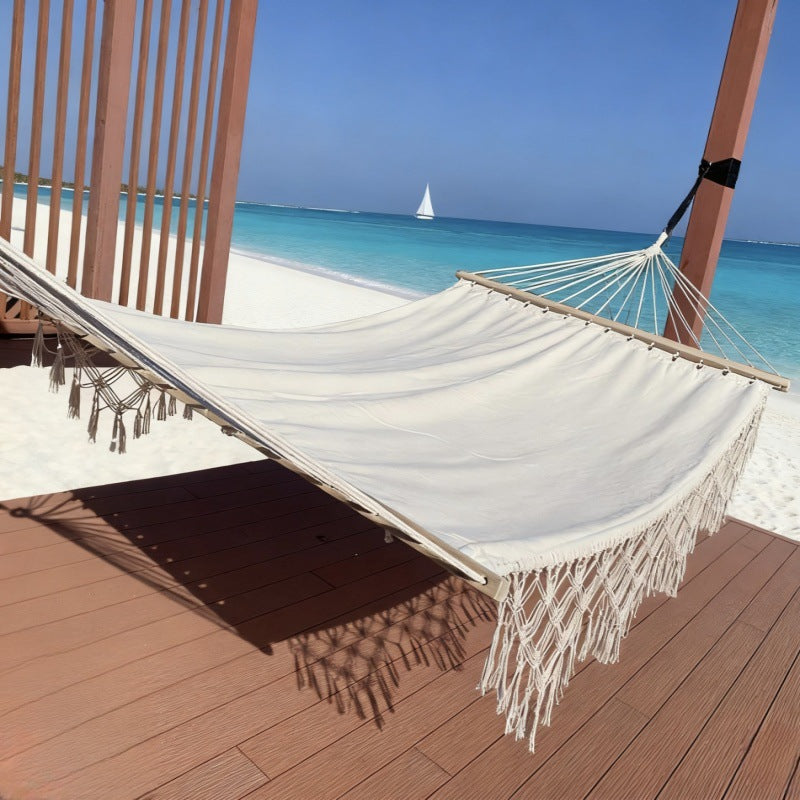 Nordic Macrame Hammock with Tassels - Extra Wide Double Hammock