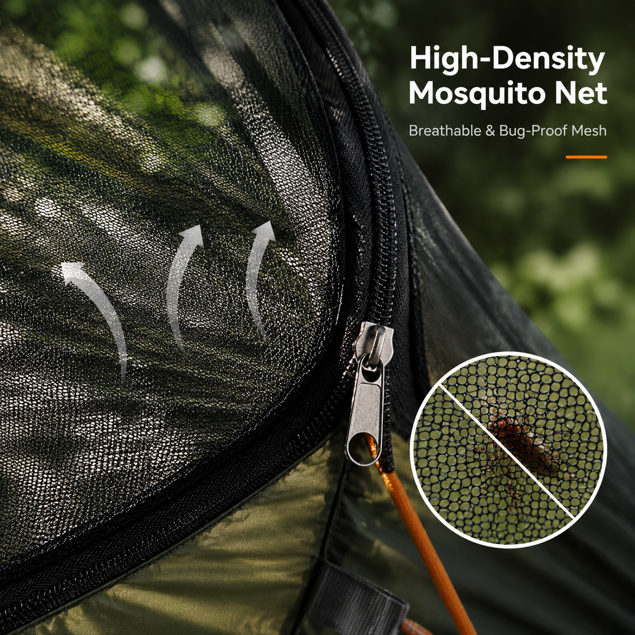 Portable Camping Hammock with Mosquito Net - Heavy Duty Parachute Nylon Hammock
