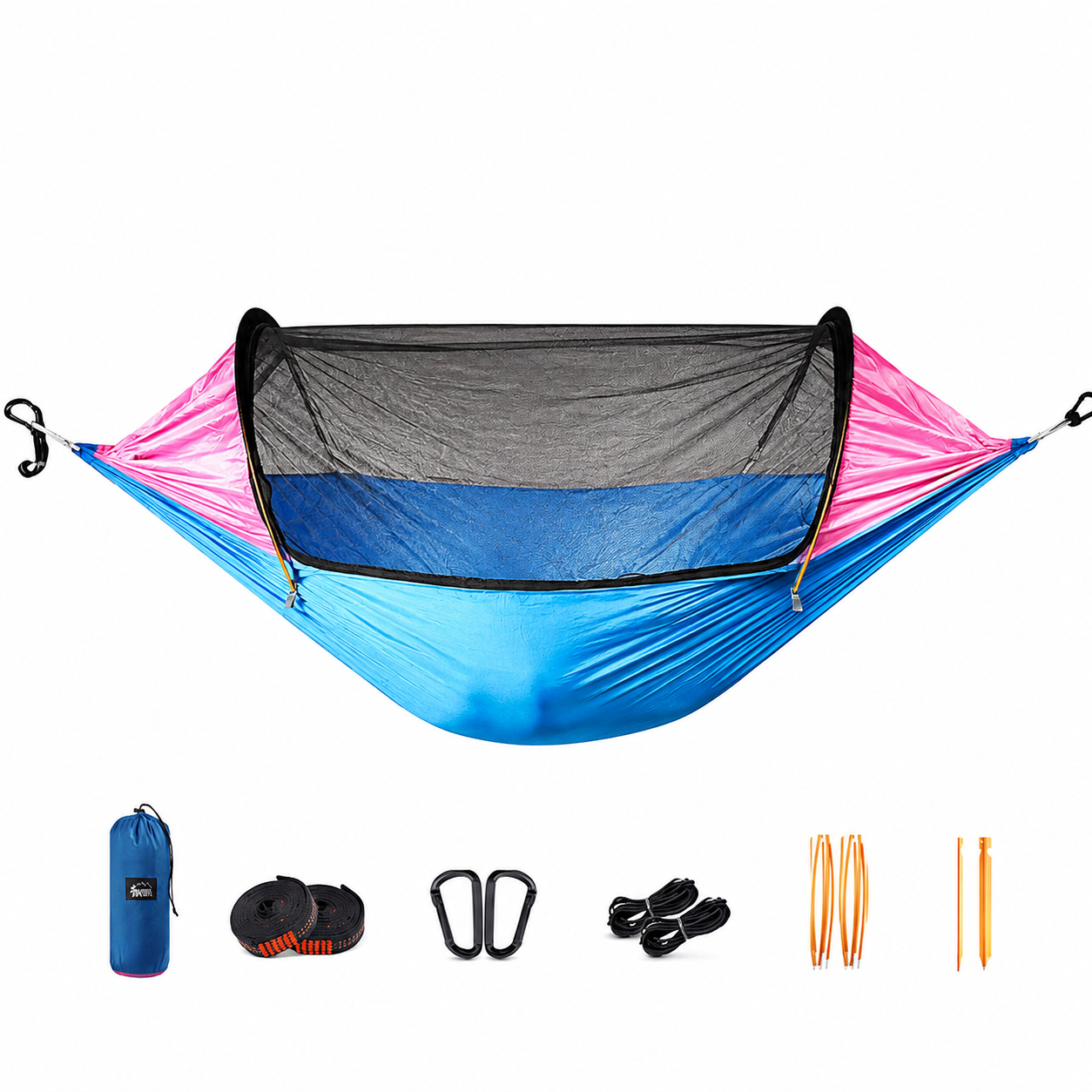 Portable Camping Hammock with Mosquito Net - Heavy Duty Parachute Nylon Hammock