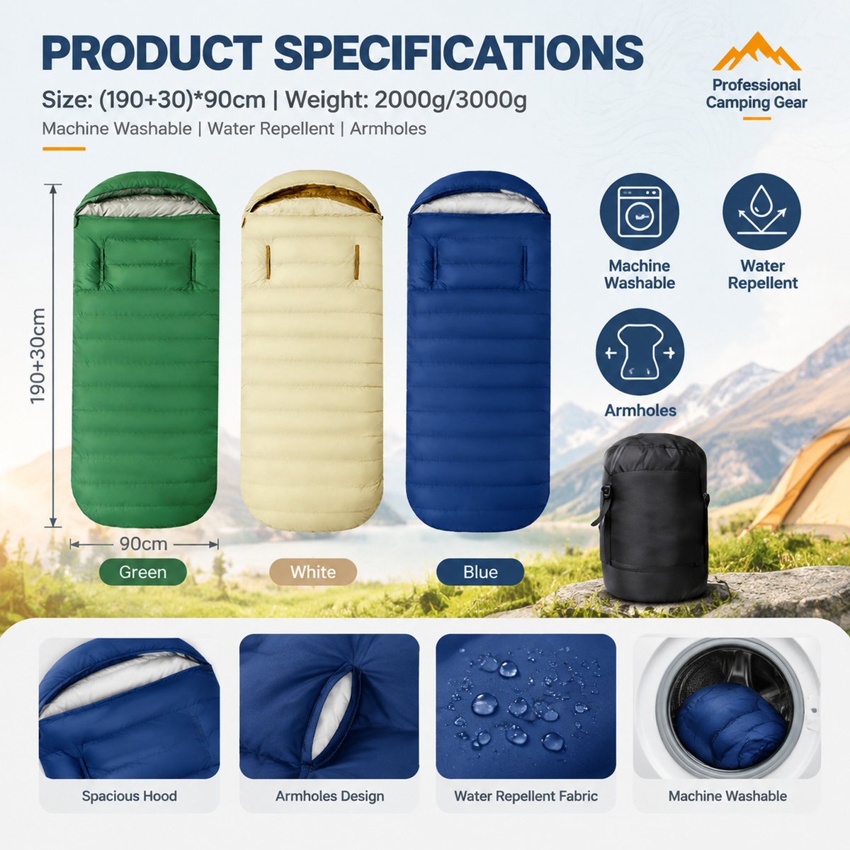 Thickened Down Sleeping Bag for Extreme Cold Weather -S5