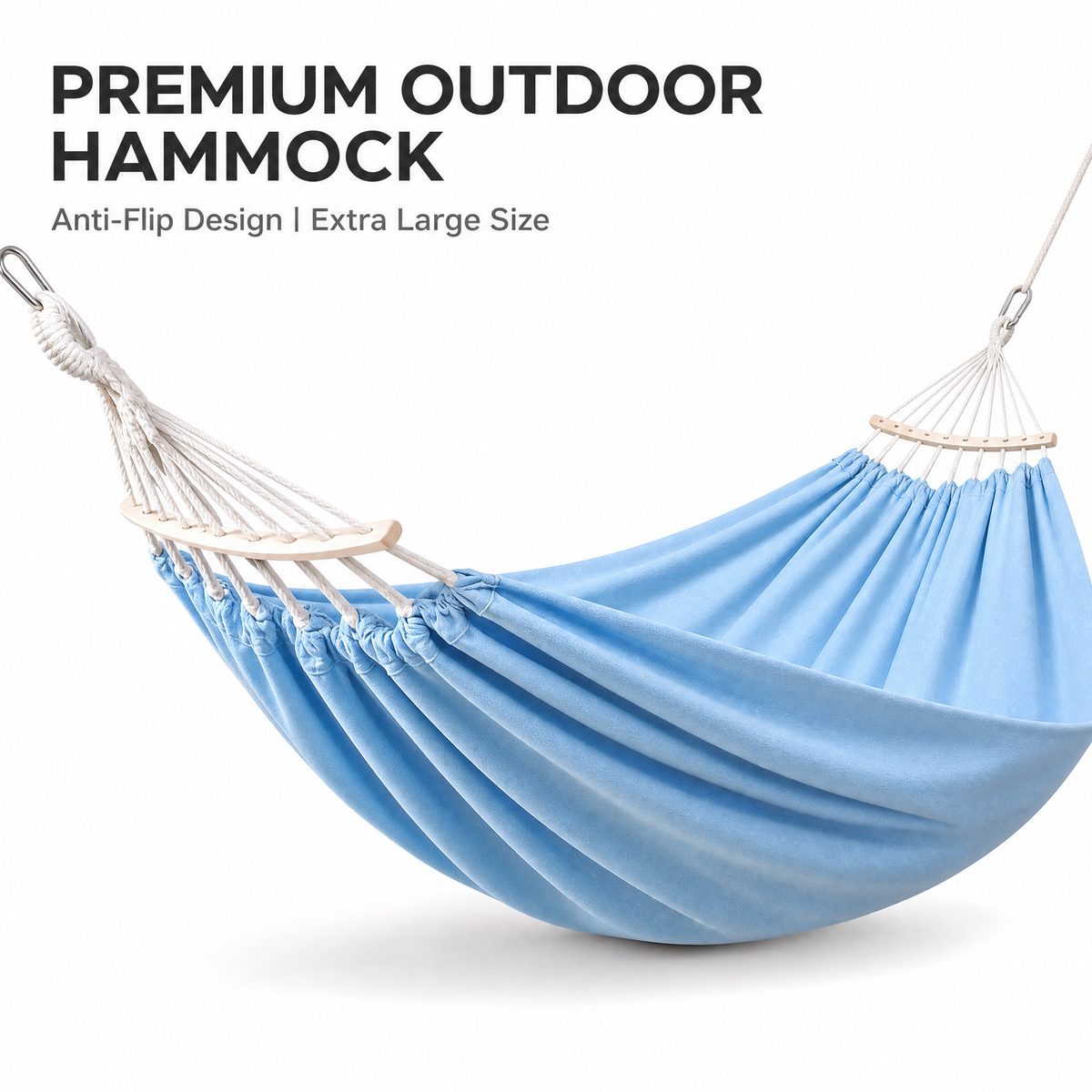Double Heavy-Duty Canvas Hammock Portable Anti-Roll Camping Swing - H51