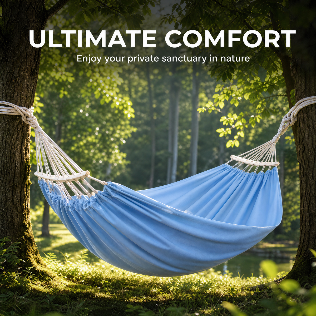 Double Heavy-Duty Canvas Hammock Portable Anti-Roll Camping Swing - H51