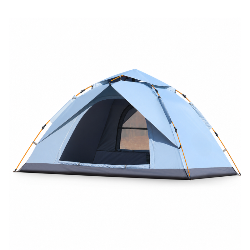 Automatic Pop-Up Camping Tent for 3-4 People - UPF 50+ UV Protection Silver Coating