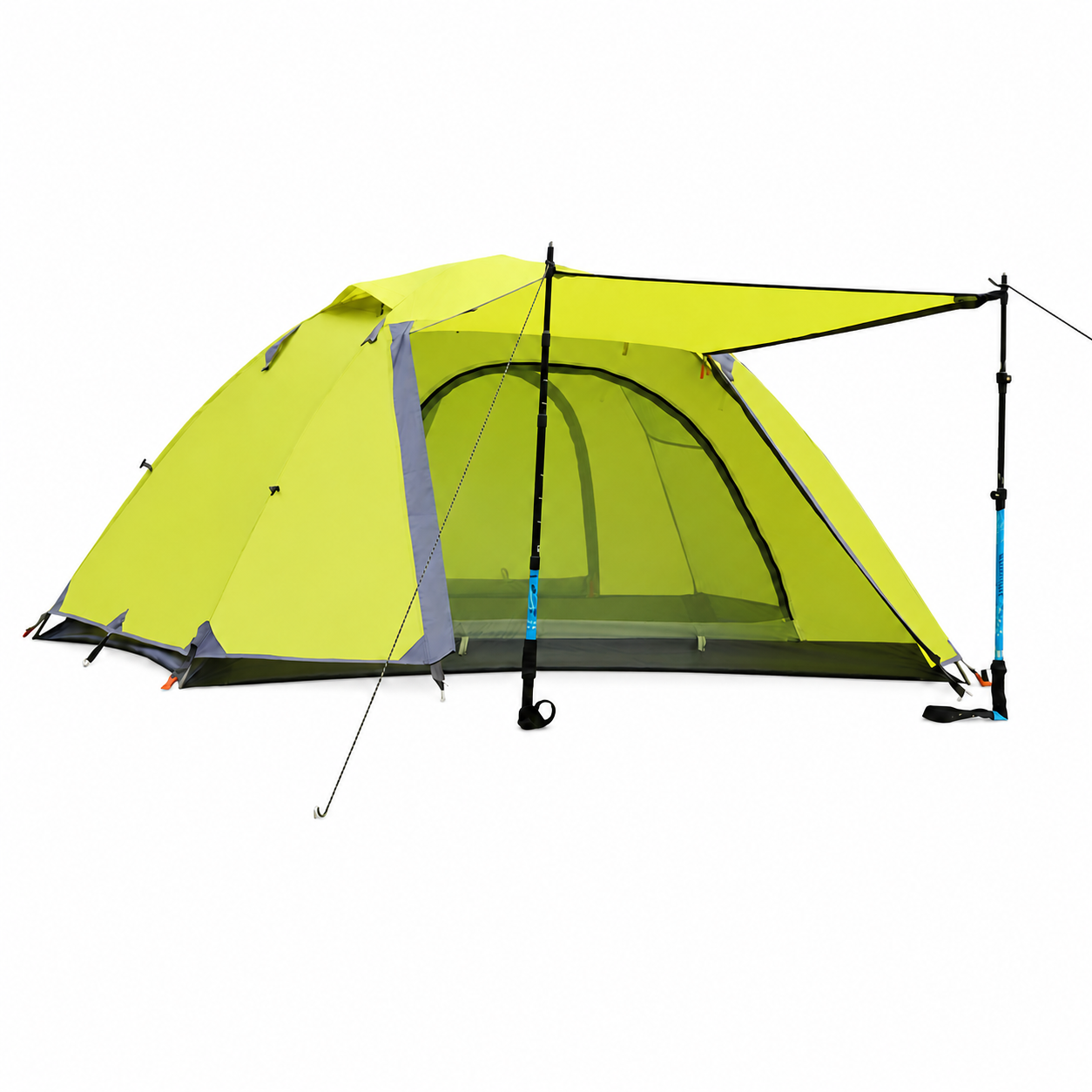 Portable Double-layer Camping tent Windproof Rainproof Sunproof Aluminum Pole -C15