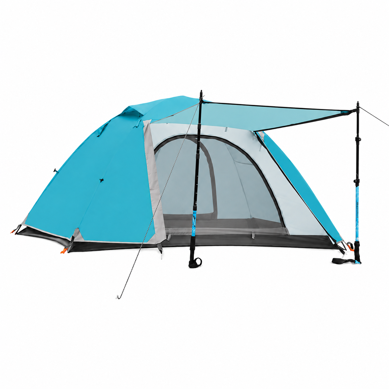Portable Double-layer Camping tent Windproof Rainproof Sunproof Aluminum Pole -C15