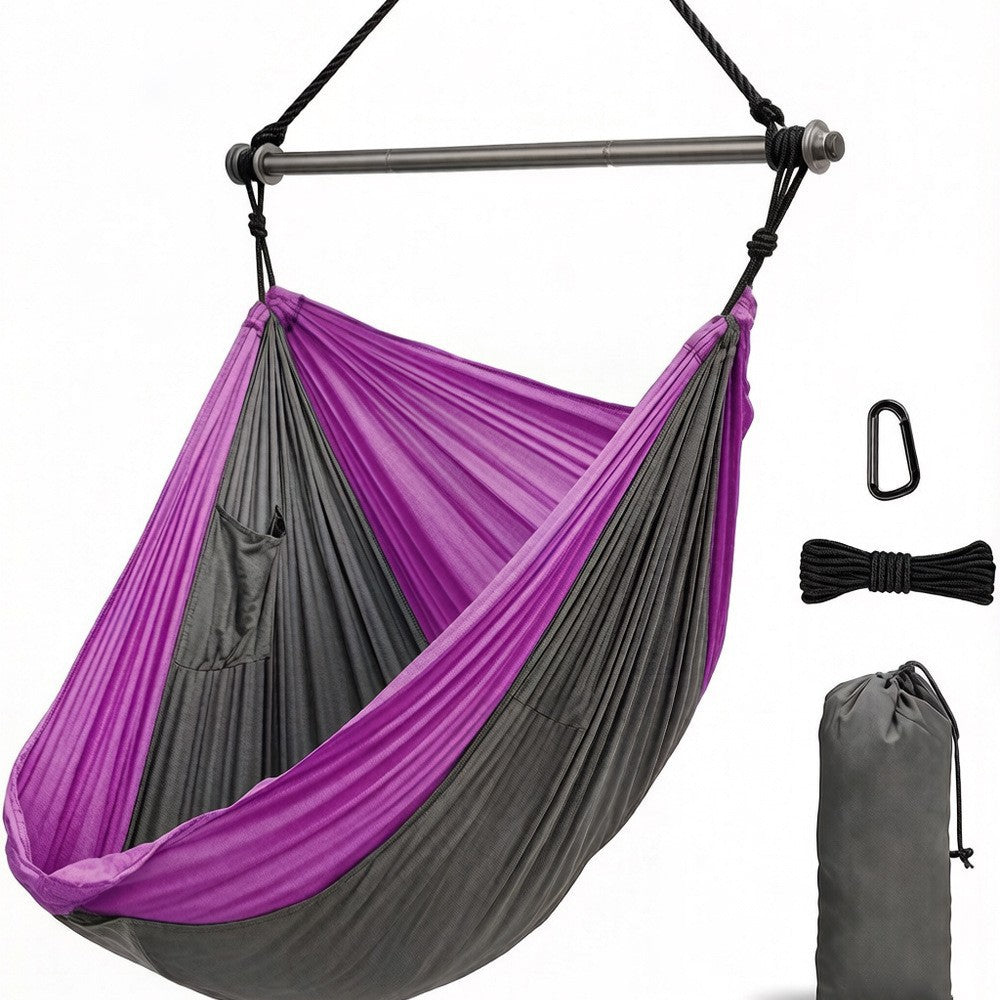 Portable Outdoor Camping Swing Chair with Carbon Steel Frame - Anti-Slip Balance System