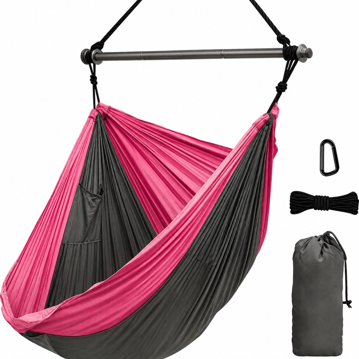 Portable Outdoor Camping Swing Chair with Carbon Steel Frame - Anti-Slip Balance System
