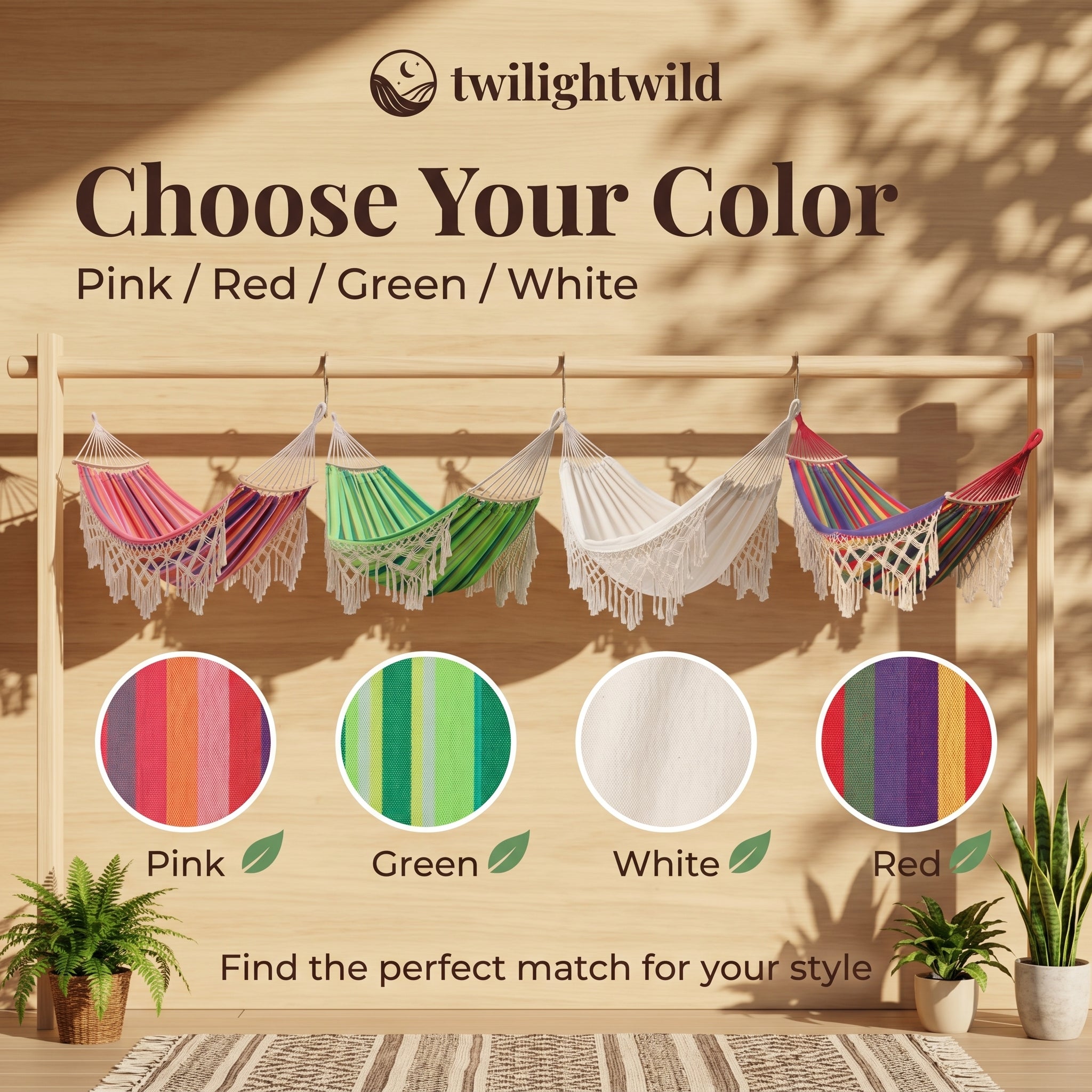 Bohemian Tassel Hanging Hammock Outdoor Anti-tipping Thickened Canvas Leisure Swing
