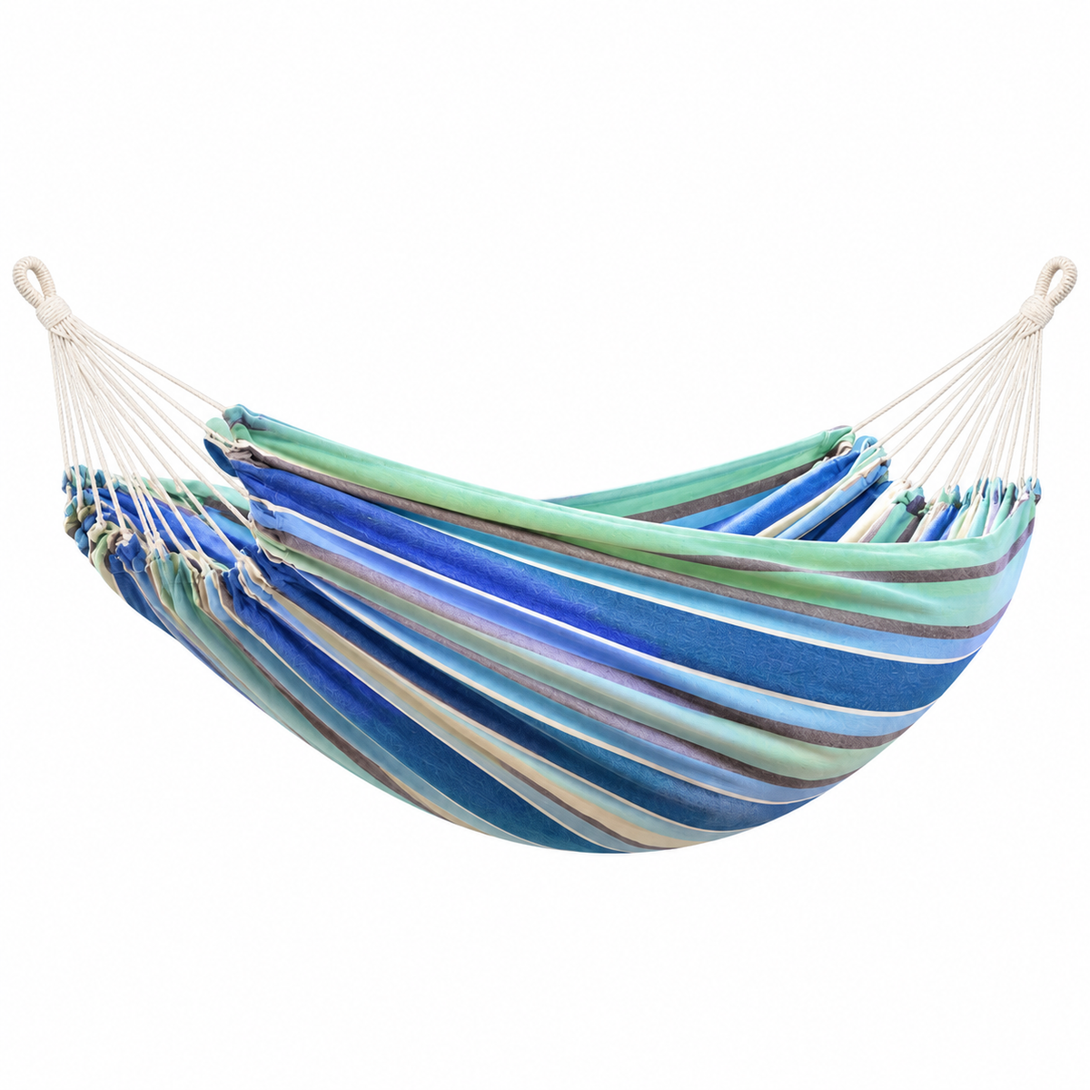 Heavy Duty Double Camping Hammock Cotton Canvas Anti-Flip Patio Swing -H50
