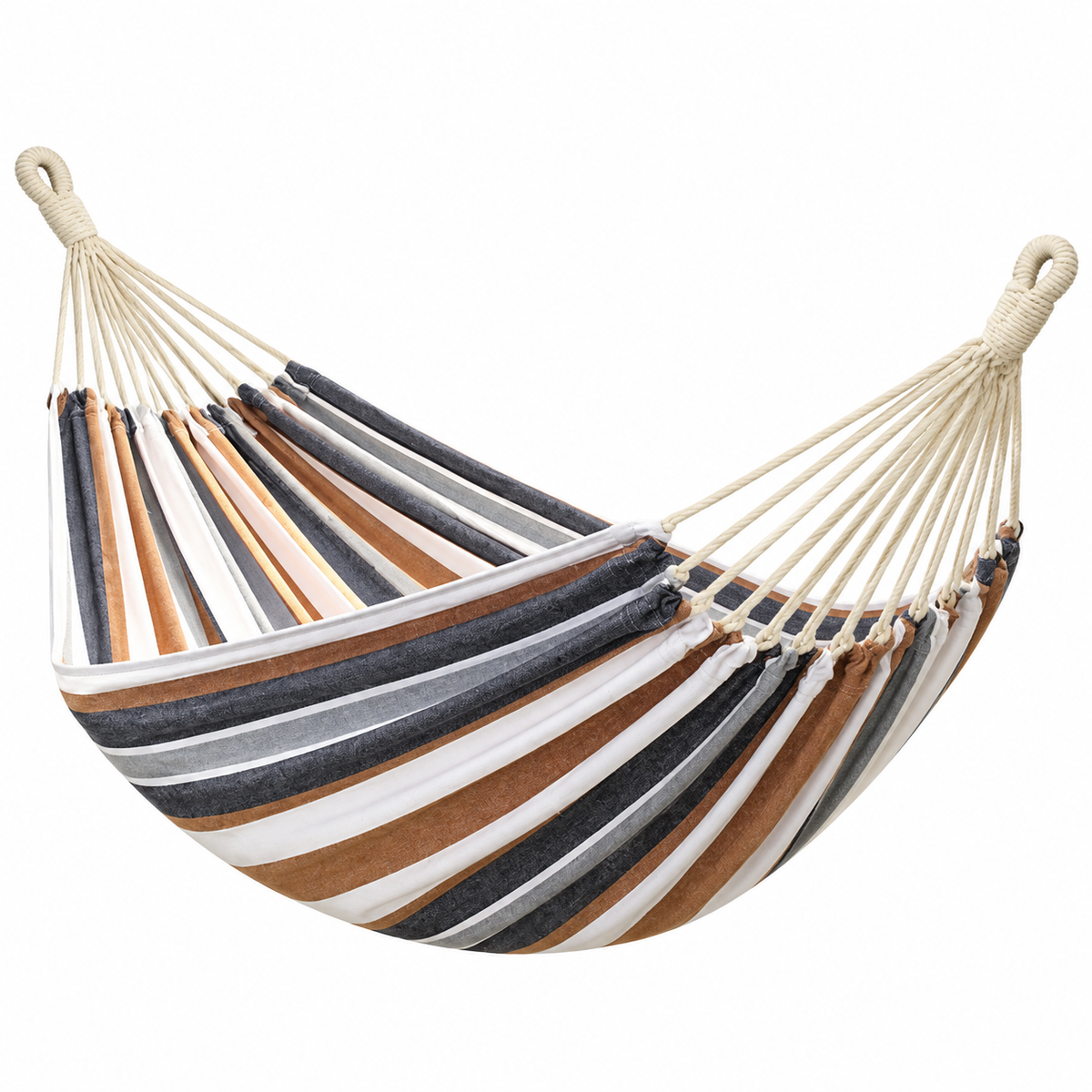 Heavy Duty Double Camping Hammock Cotton Canvas Anti-Flip Patio Swing -H50
