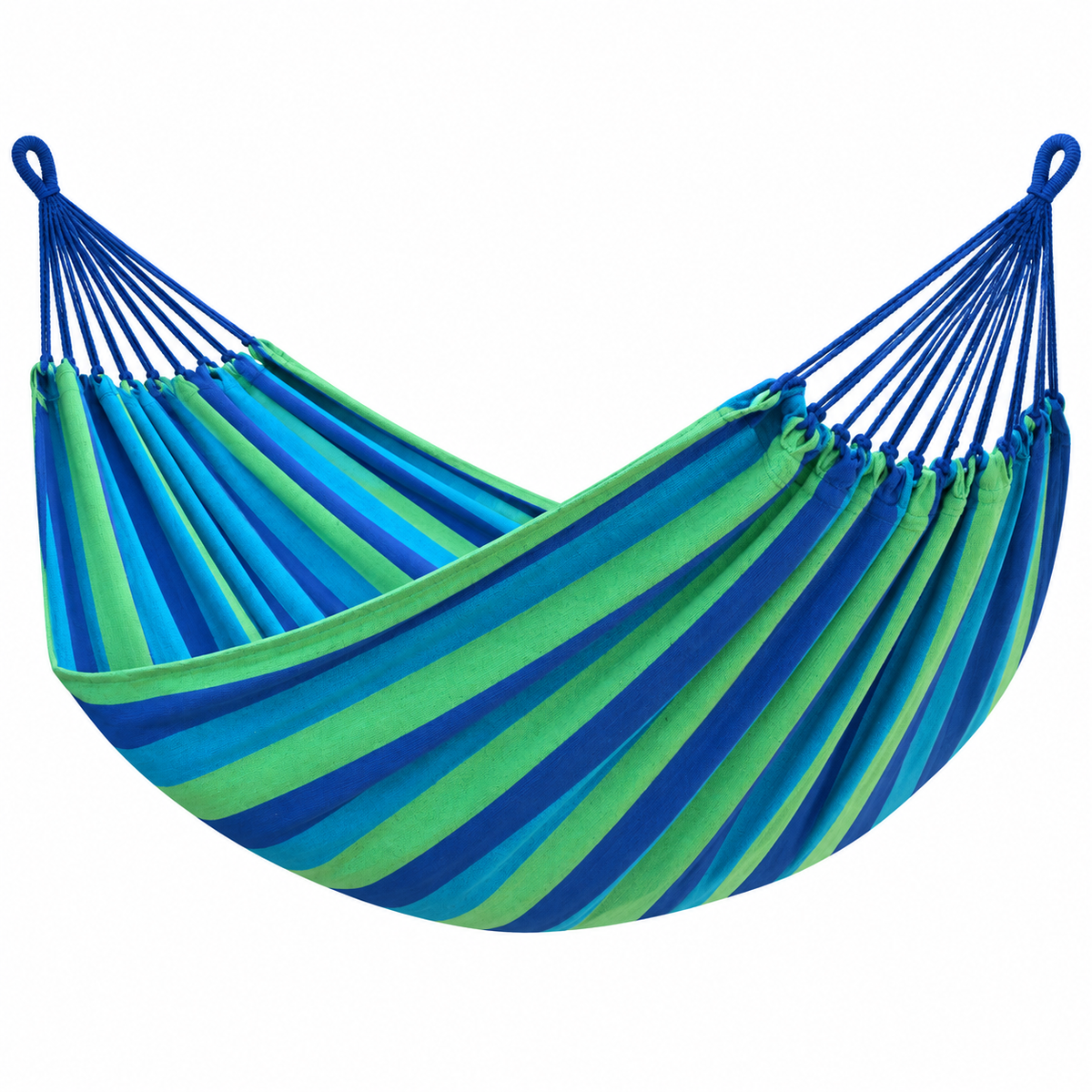 Heavy Duty Double Camping Hammock Cotton Canvas Anti-Flip Patio Swing -H50