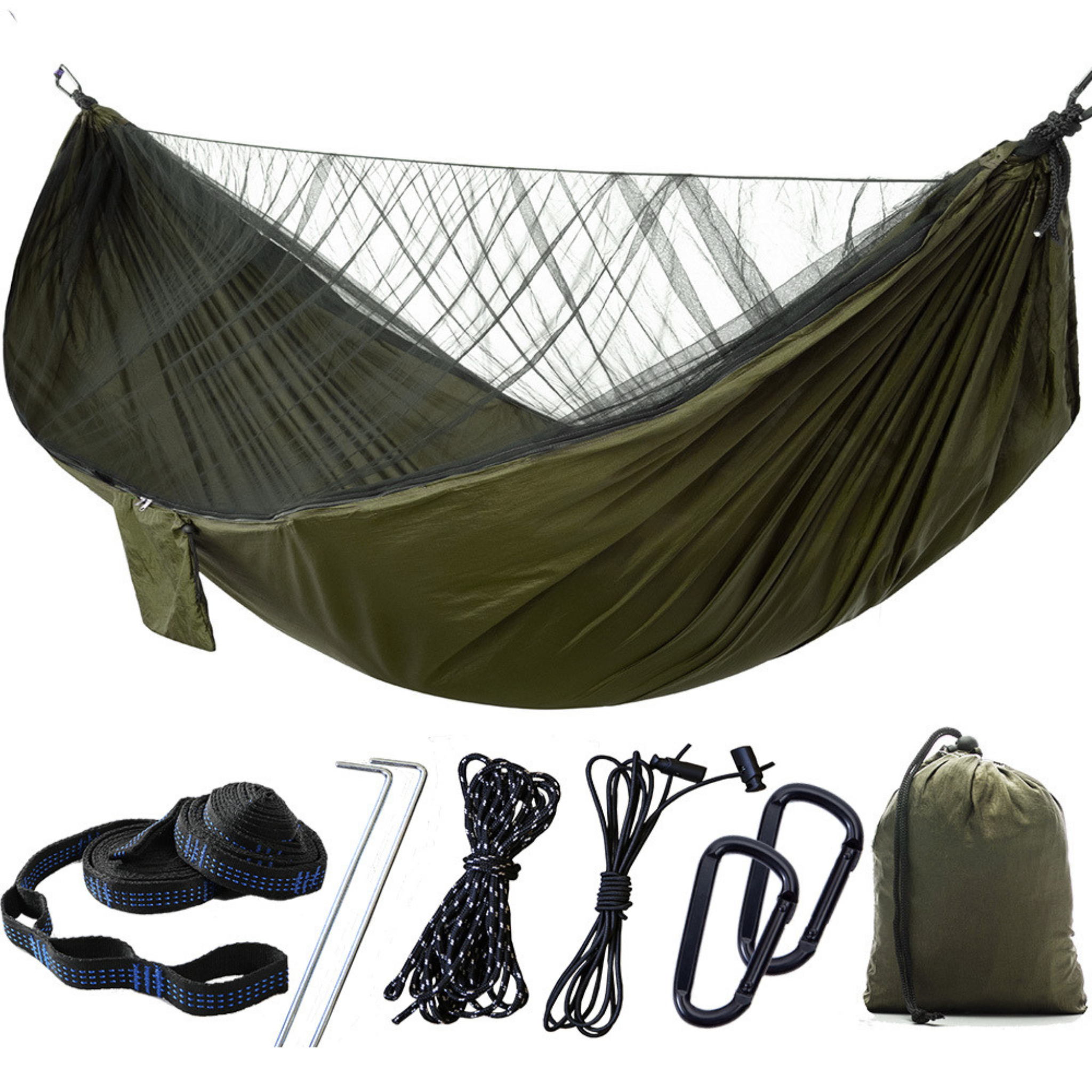 Quick-Deploy Outdoor Anti-Mosquito Hammock with Built-in Net