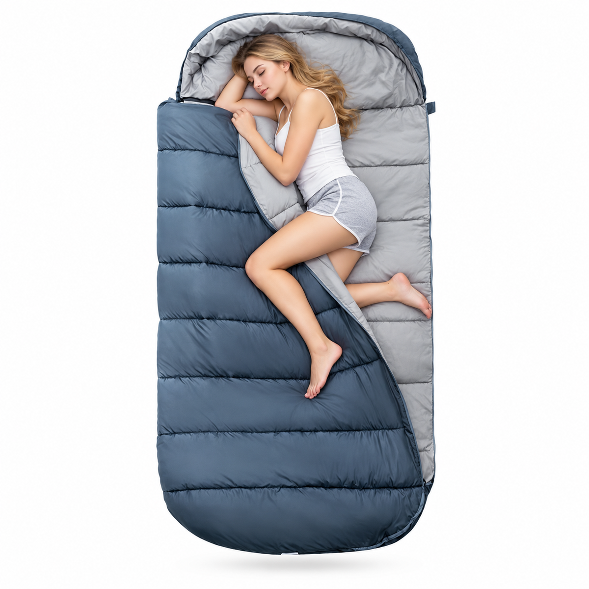 4-Season Lightweight Double Sleeping Bag for Camping-S2