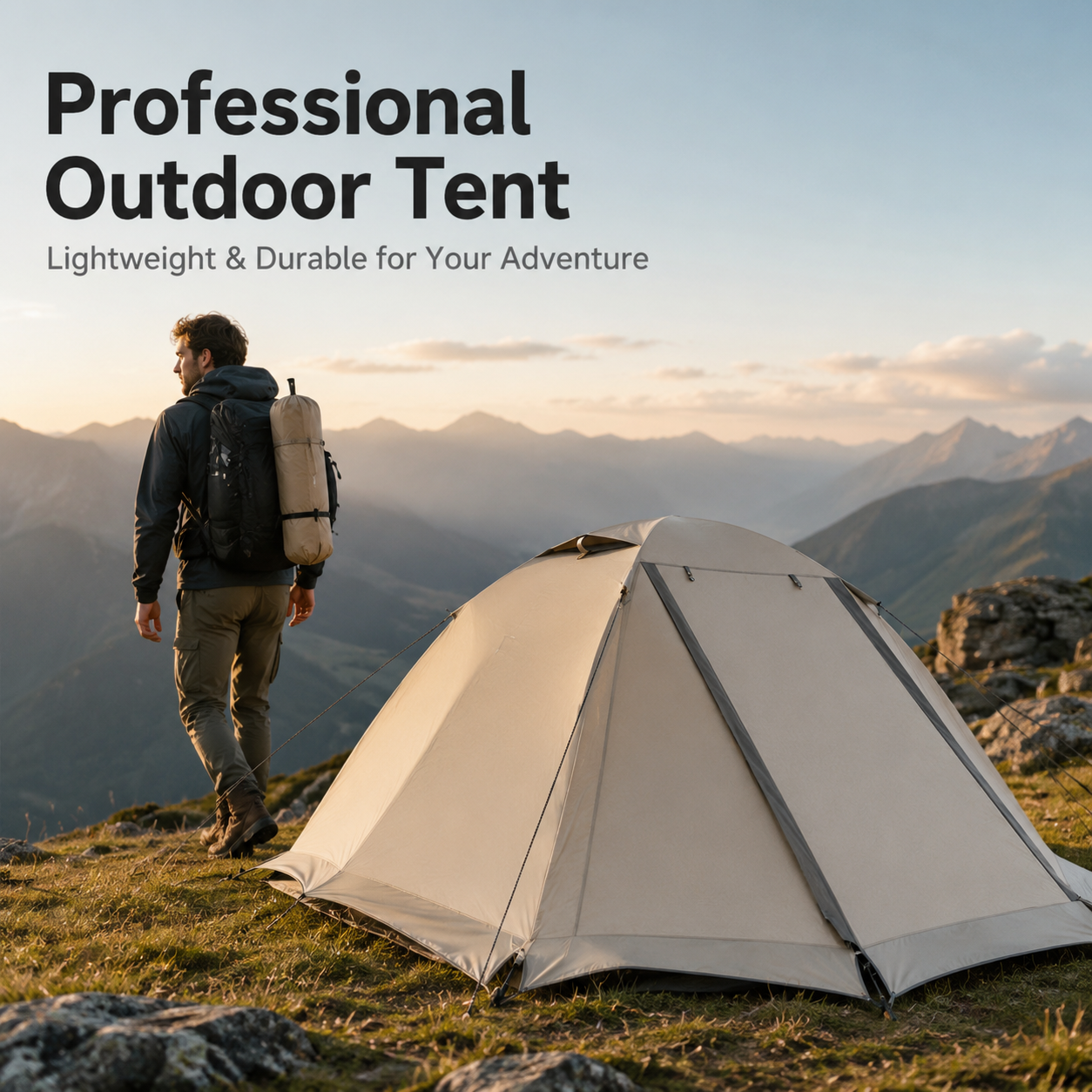 2-5 Person Lightweight Backpacking Tent with Aluminum Poles