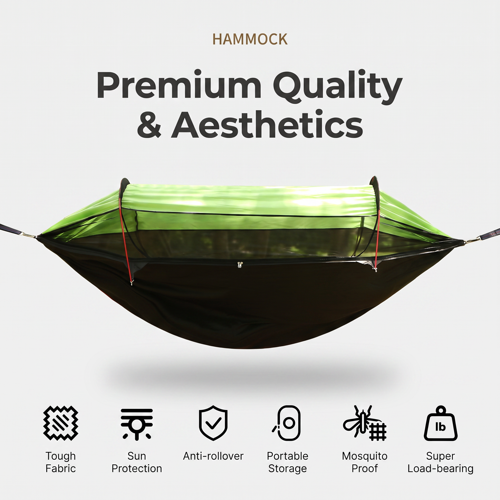 Three-in-One Mosquito Proof Camping Hammock