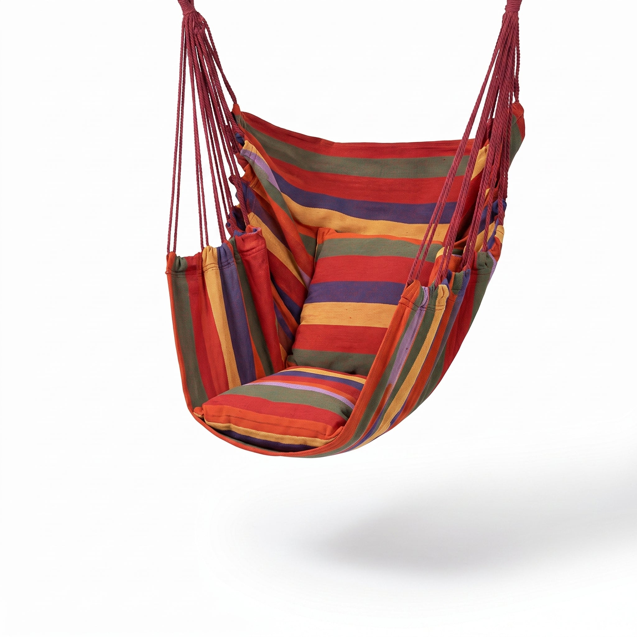 Heavy-Duty Hanging Hammock Chair with Cushions – Portable Canvas Swing Seat for Indoor & Outdoor Relaxation