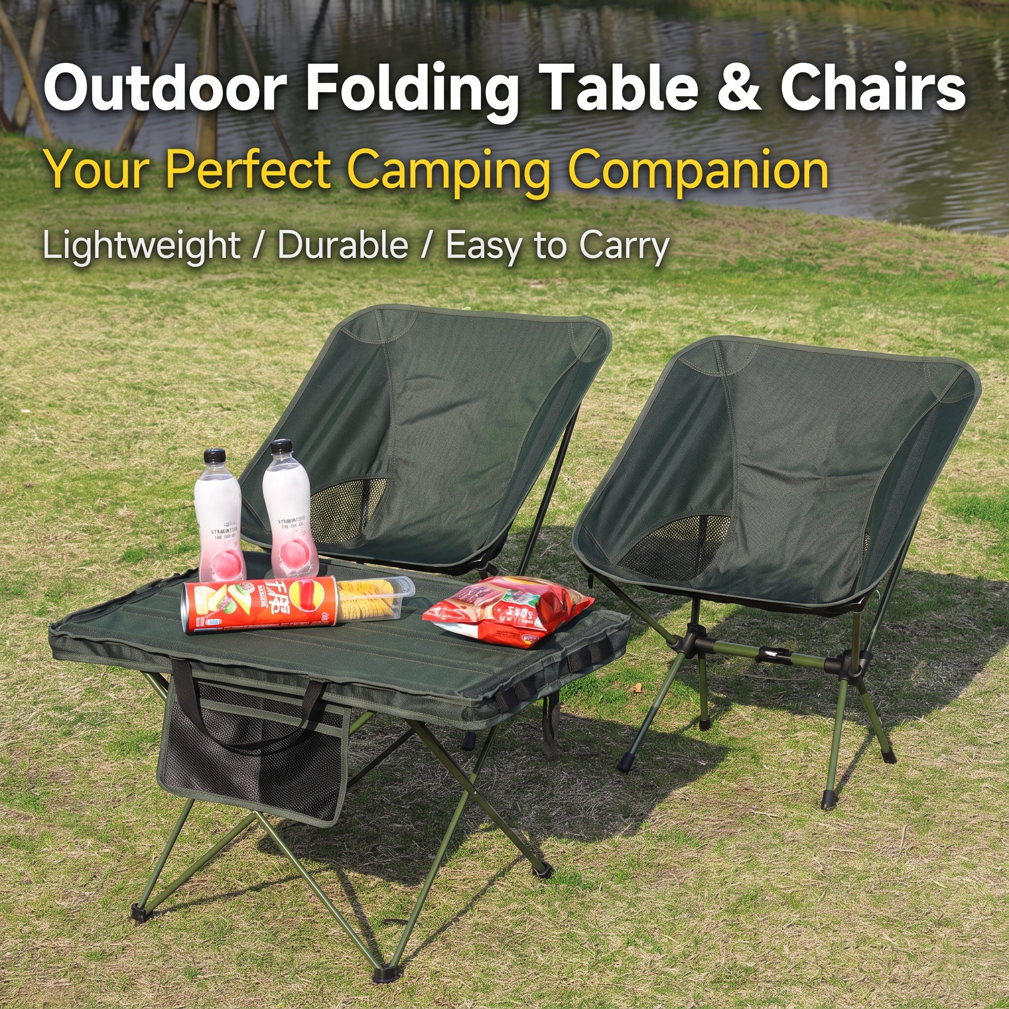 Outdoor Camping Portable Folding Table and Chair Set