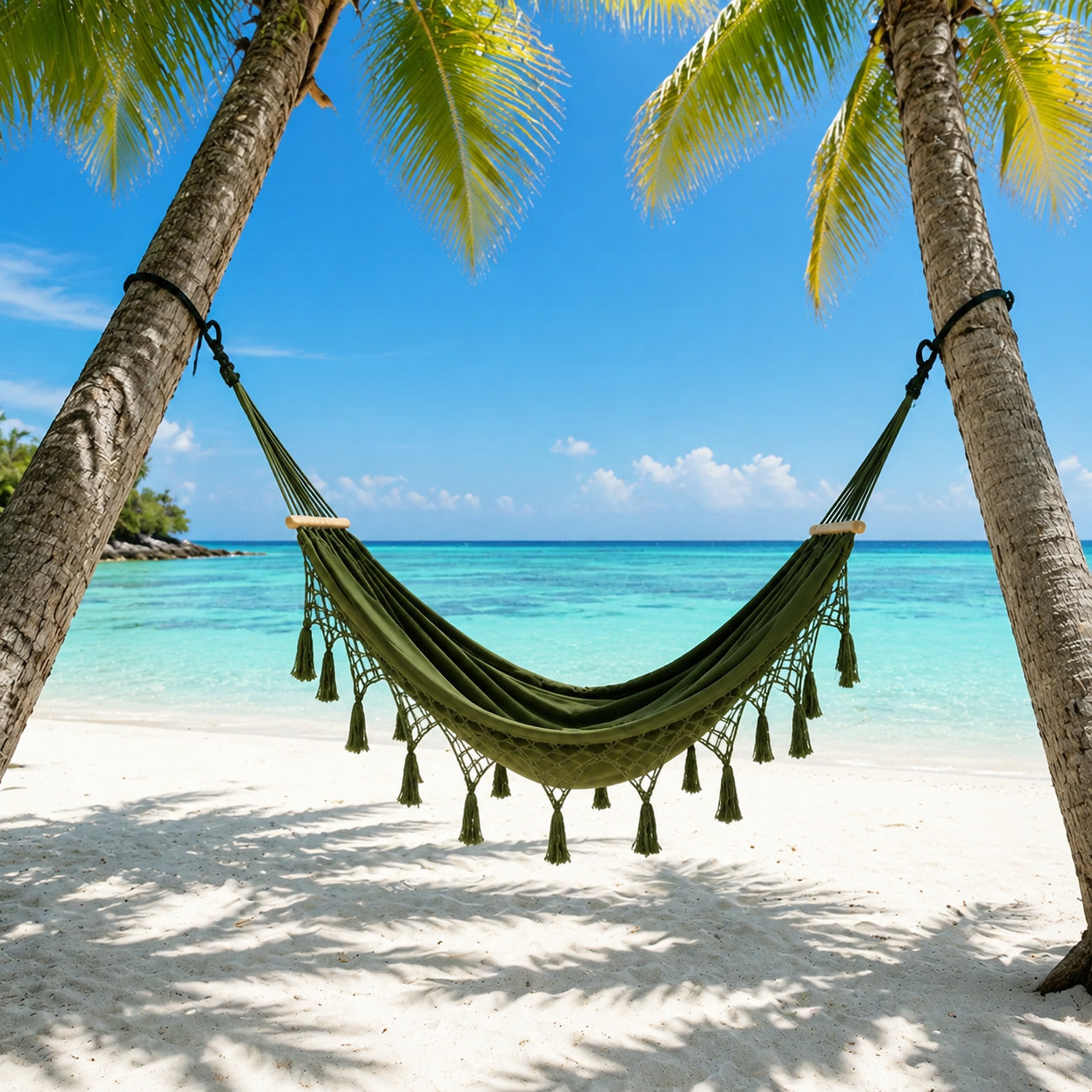 Anti-Roll Canvas Fringe Hammock